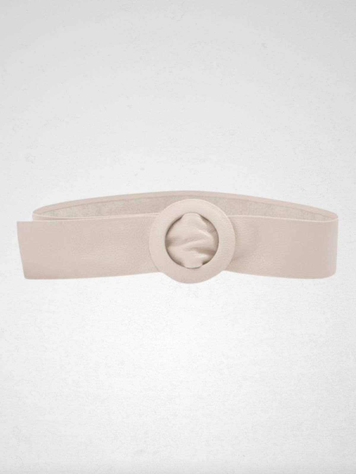 Cinto Via Lessa Carmel Faixa em Couro Off White