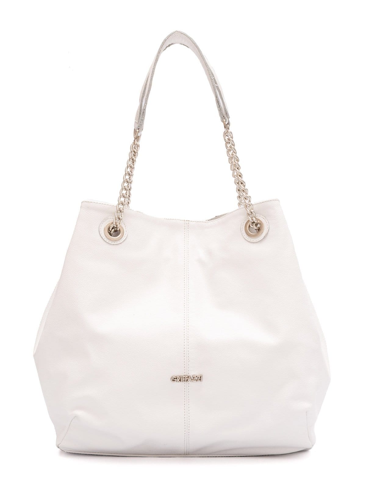Bolsa de Couro Griffazzi Branca