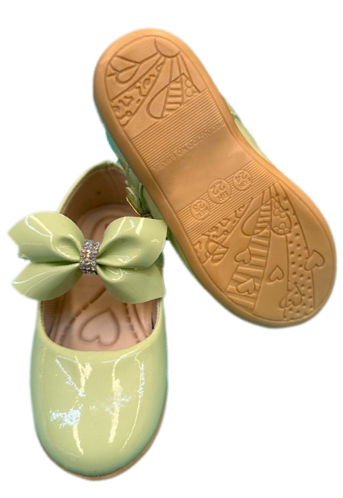 Vista 2 Infantil - Sapatilha Rasteira Verniz Solzim Laço na Ponta SOLZIM CALÇADOS verde