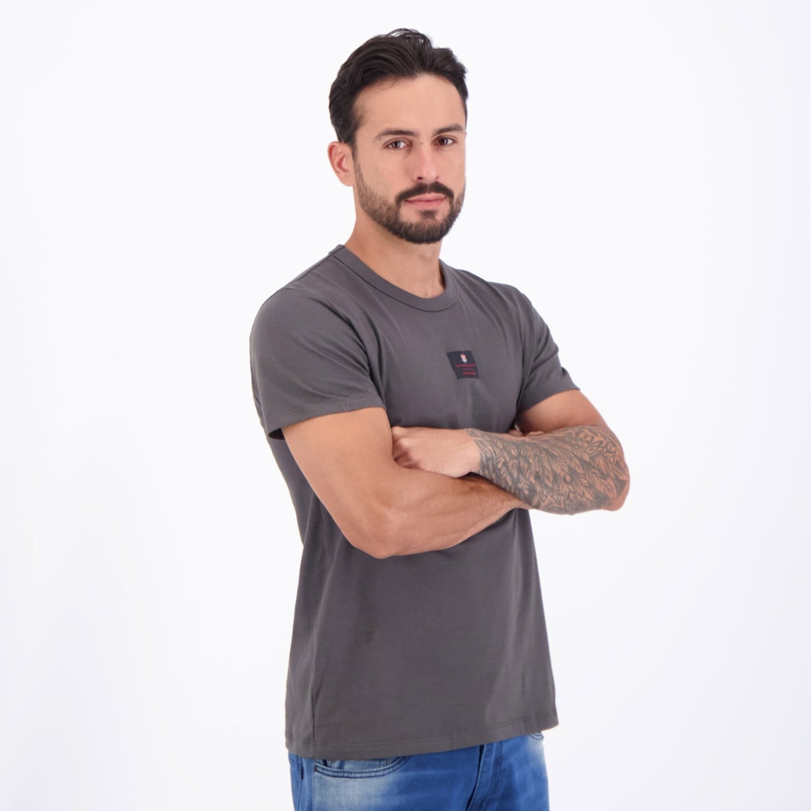 Vista 2 Camiseta Flamengo Bora braziline cinza