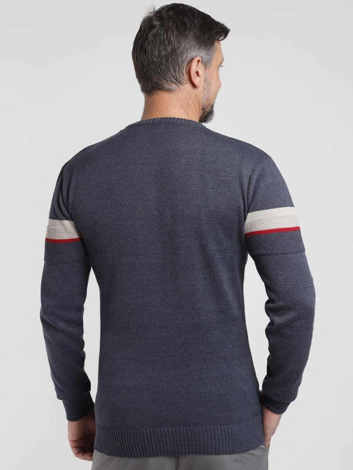 Vista 2 Suéter de Tricot Masculino MARINHO DZero azul