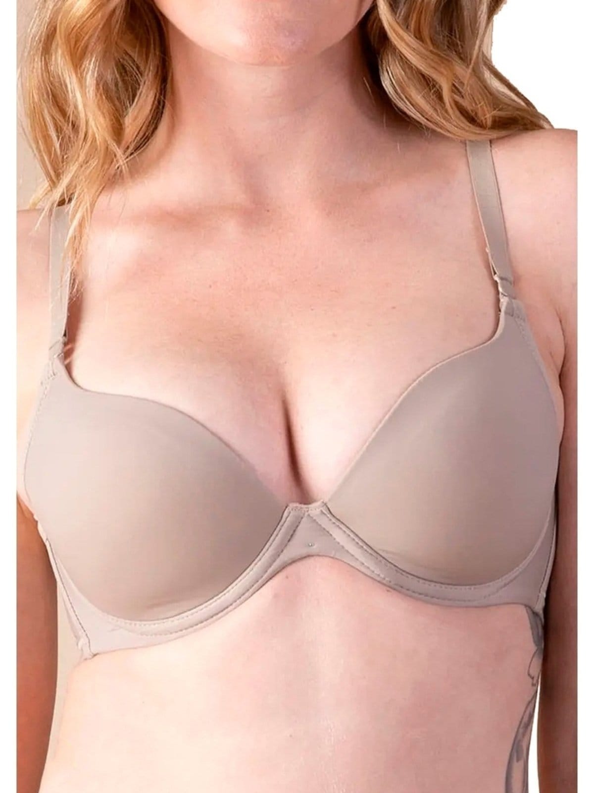 Vista 2 Kit com 2 Sutiãs com Aro e Bojo Push Up Liz 51690 Taça B Liz bege