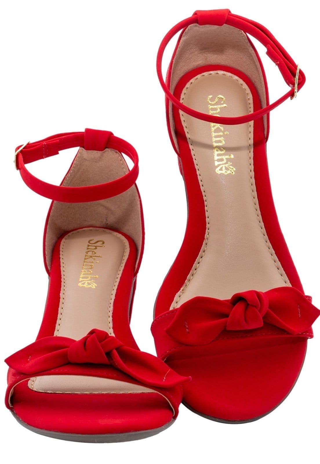 Sandália Feminina Salto Baixo Grosso Shekinah Confortável com Laço Saltinho