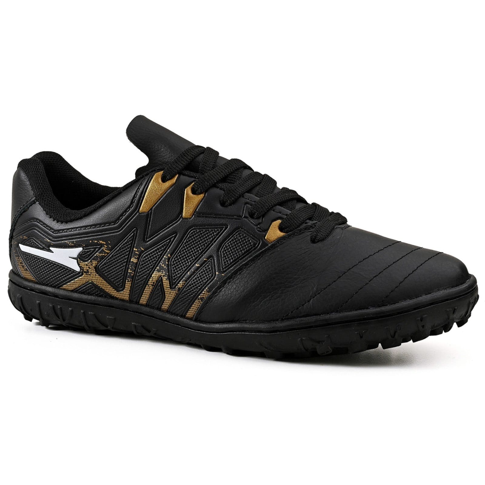 Vista 2 Chuteira de Futebol Society Masculina Para Grama Sintetica Bico Reforçado em Couro CALCADOS LGHT LIGHT preto