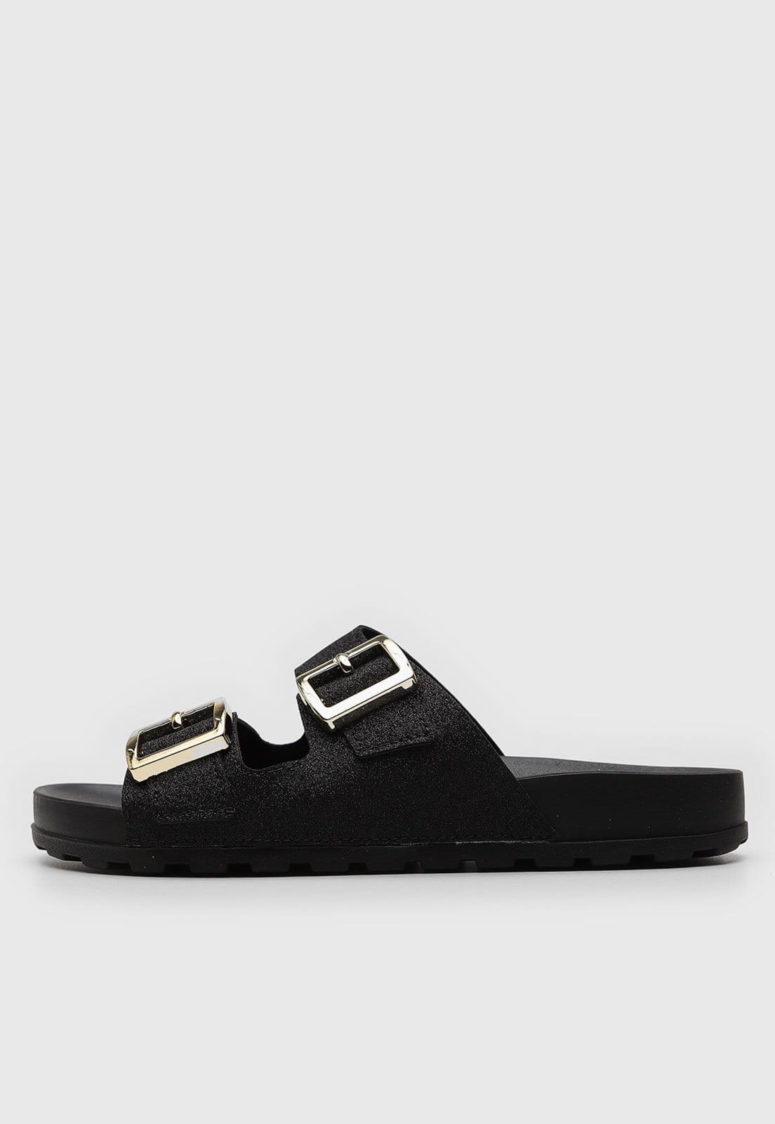 Vista principal Sandália Papete Moleca Fivela Preta MOLECA preto