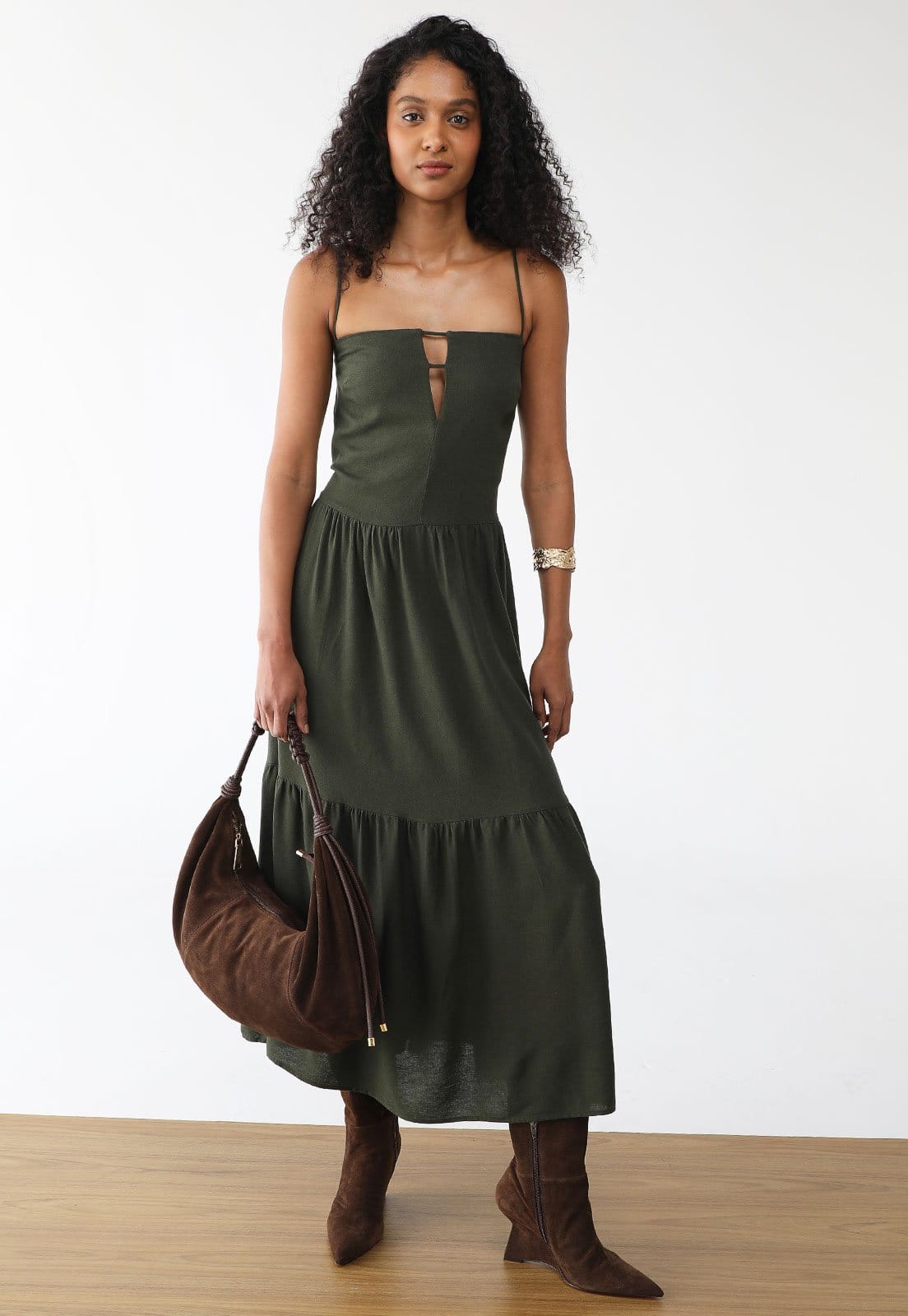 Vestido FARM Midi Recortes