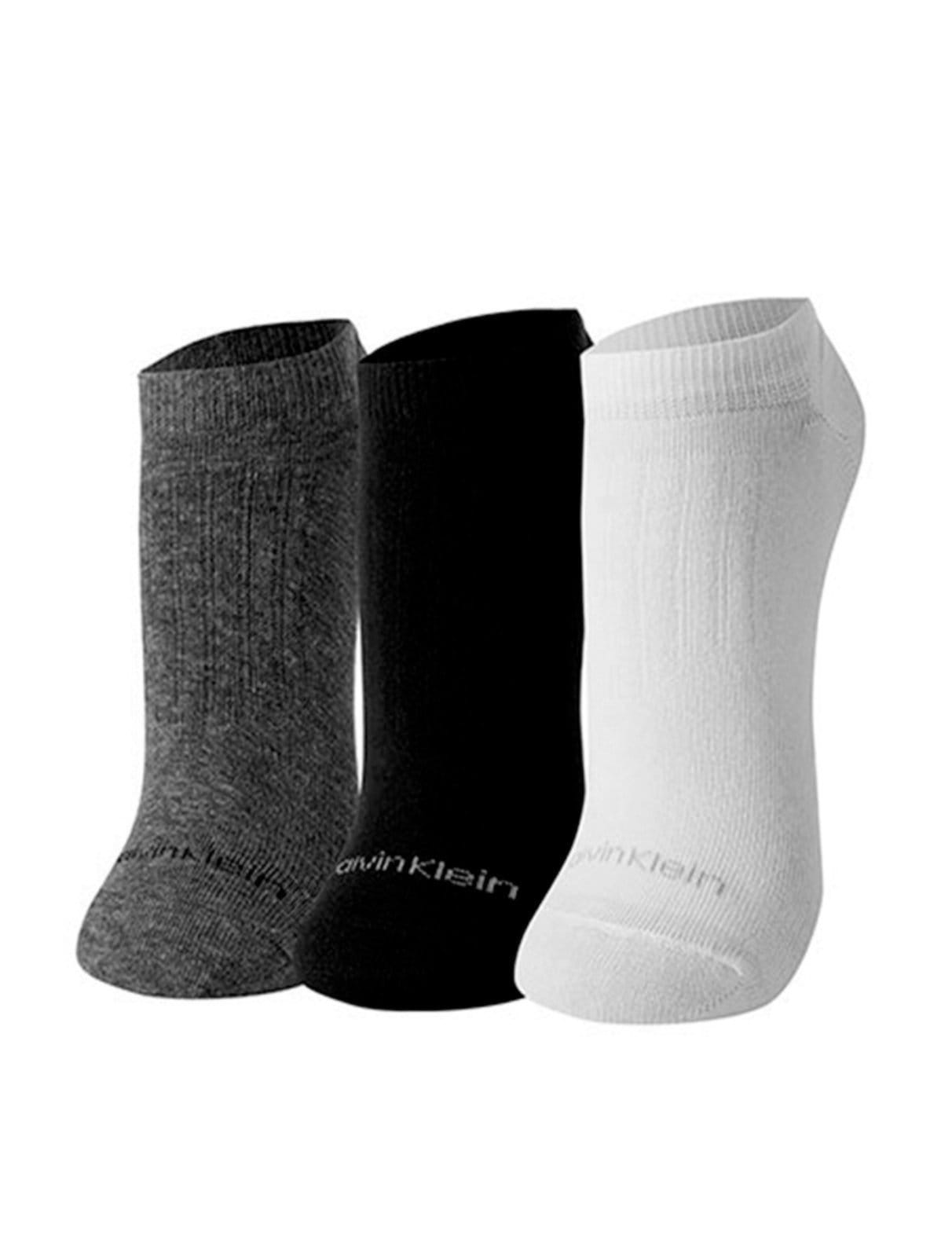 Meia Calvin Klein Invisível Preta/Branca/Grafite Kit 3 Pares