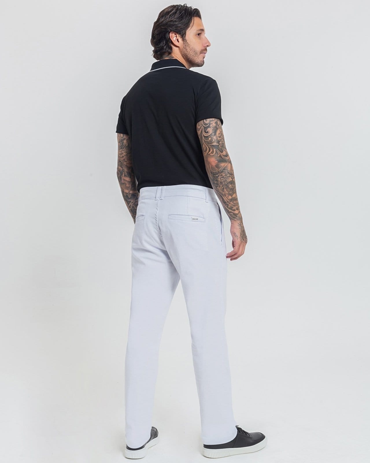 Vista 2 Calça Sarja Masculina Reta - Black Jeans - Branca Black Jeans branco black