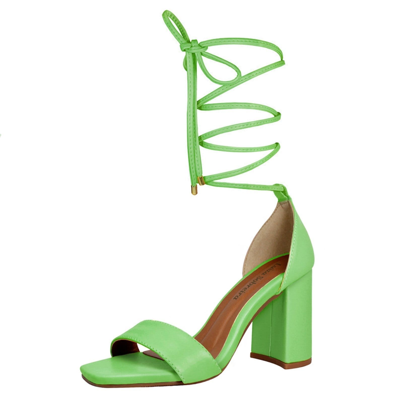 Vista 2 Sandália Troca Tira Salto Alto Grosso Luiza Sobreira Mod. 2165-2 Luiza Sobreira verde