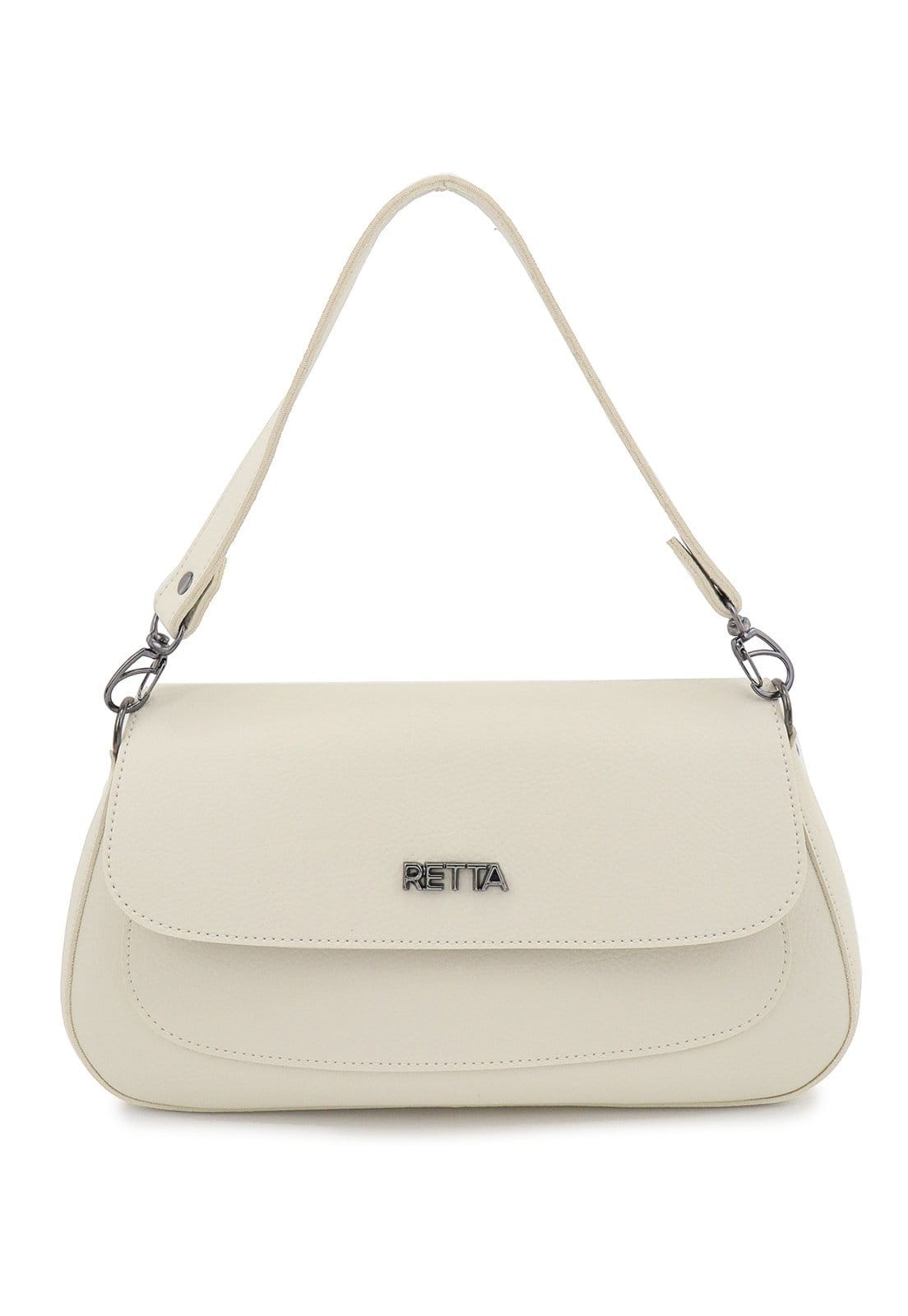 Bolsa Feminina Transversal Pequena Para Festa de Ombro e Mão Retta Oficial Marfim