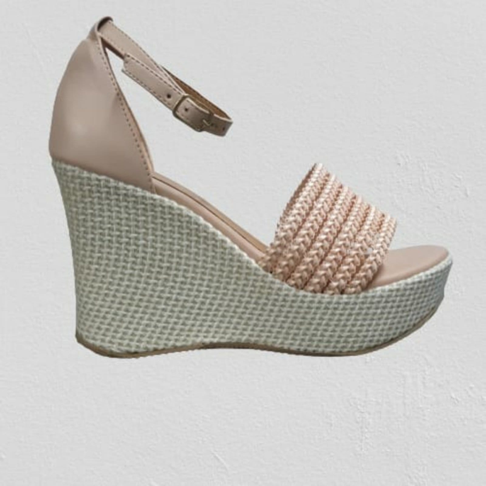 Vista 2 Sandália Delazari Anabela Trança Delazari nude