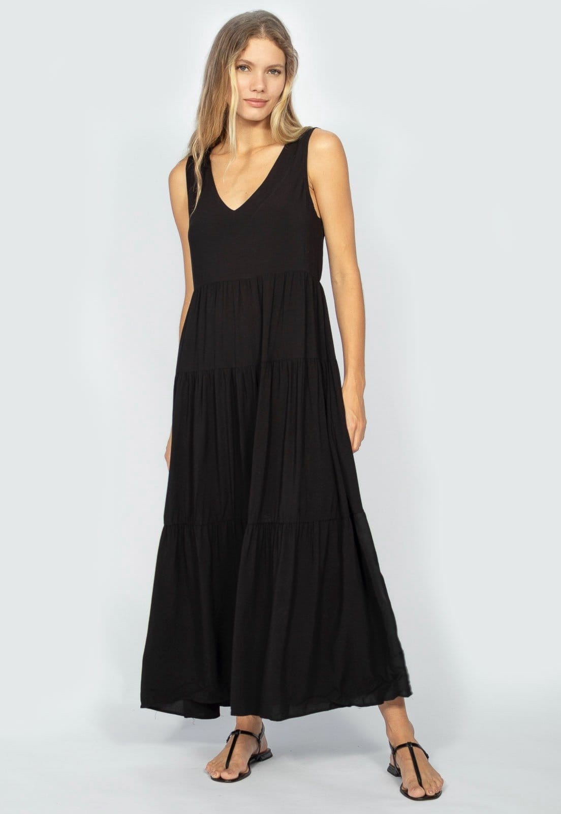 Vista 2 Vestido Regata Longo Peri Viscose Amazonia Vital Camadas o Amazonia Vital preto