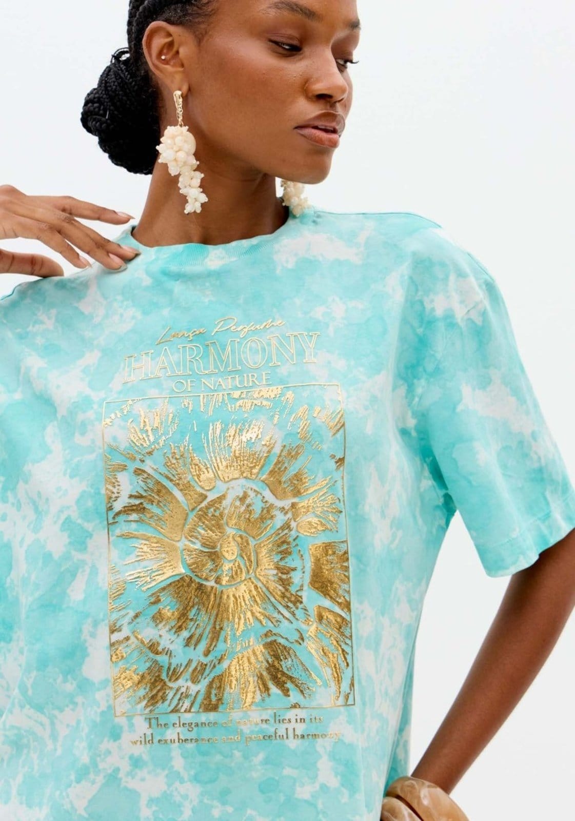 Vista 2 Vestido T-dress Curto Com Estampa Lança Perfume branco