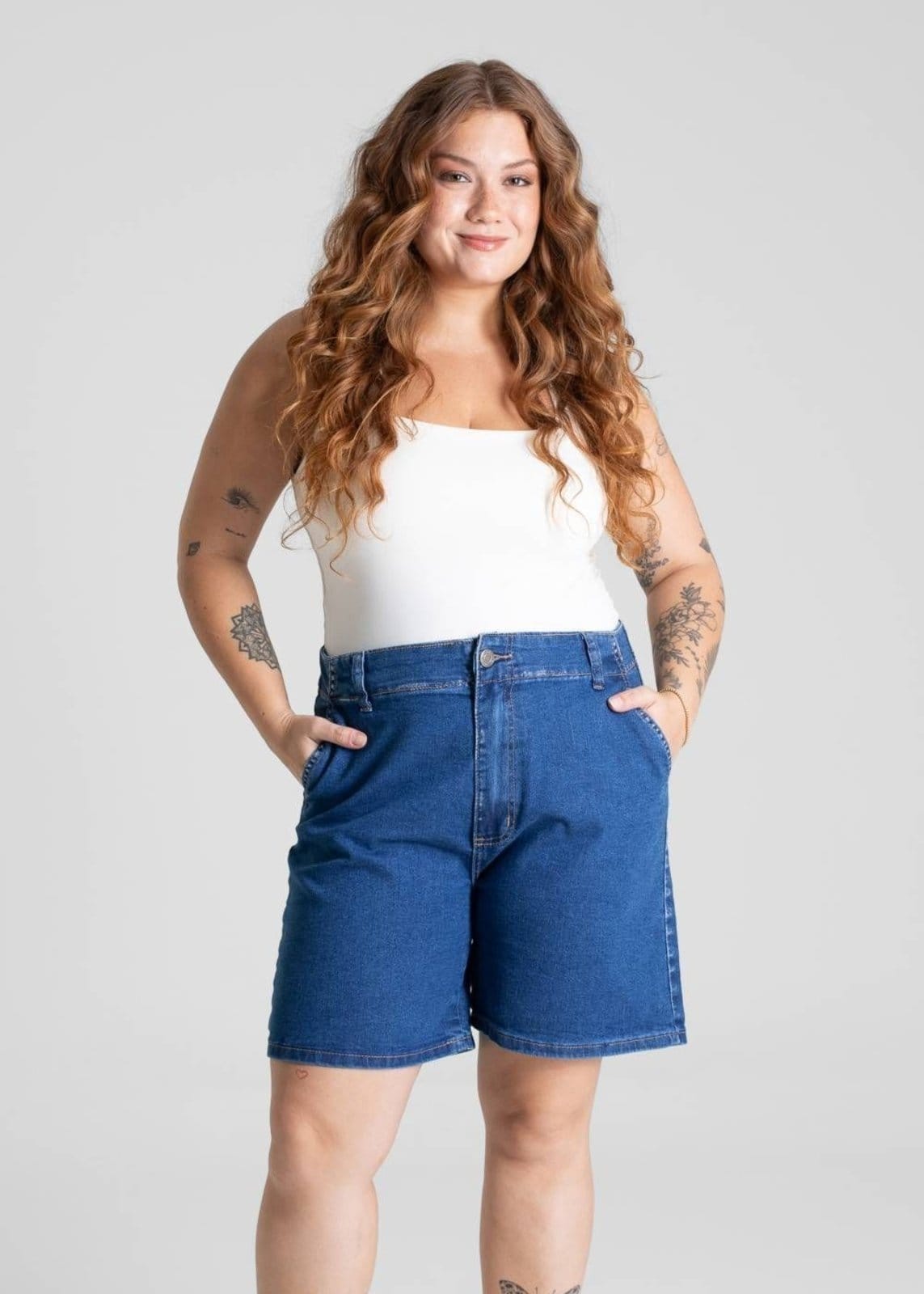 Vista 2 Bermuda Jeans Sawary Plus Size - 281122 Sawary azul