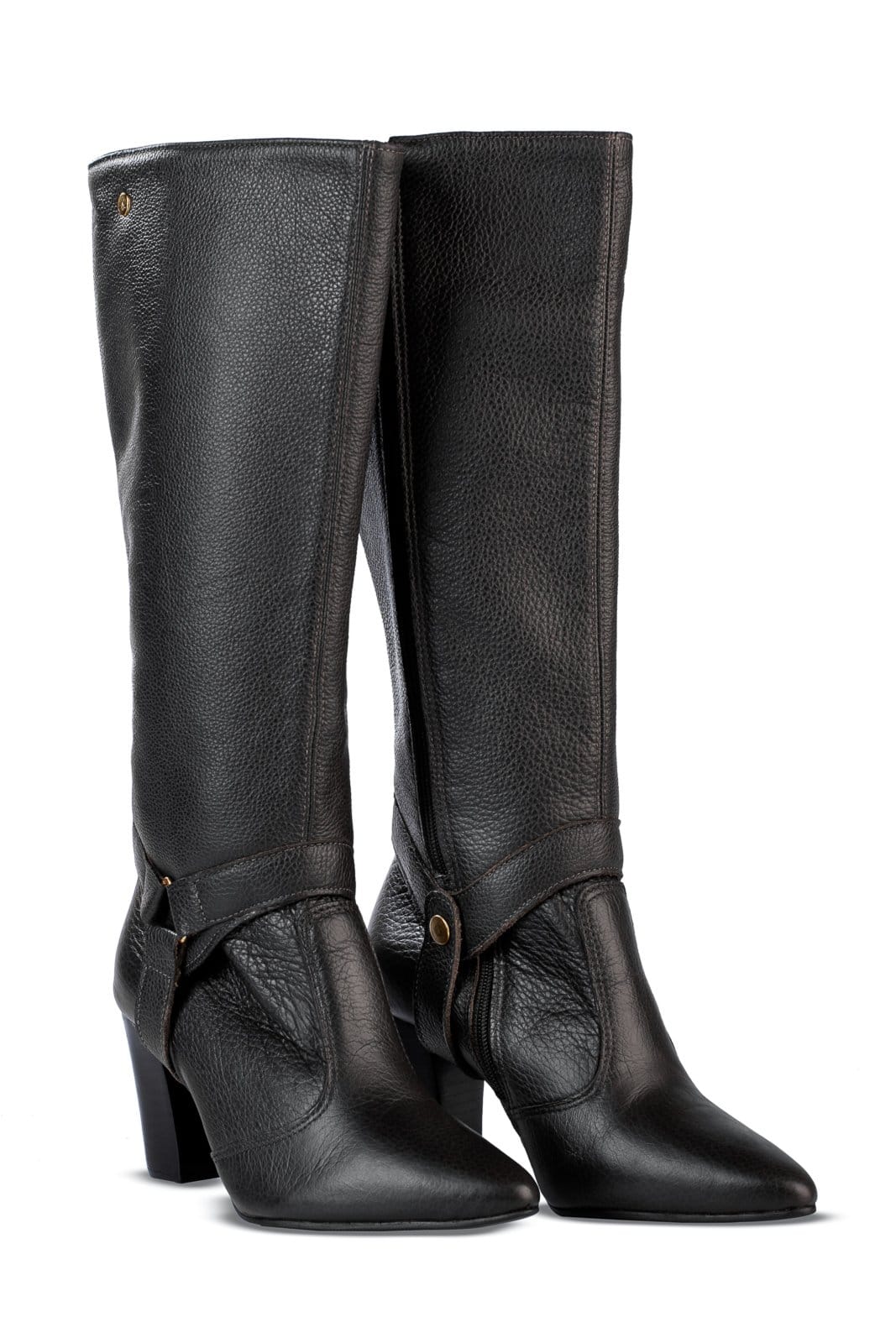 Vista 2 Bota Andrea Vinci de couro 2 em 1 salto grosso 052 Andrea Vinci preto