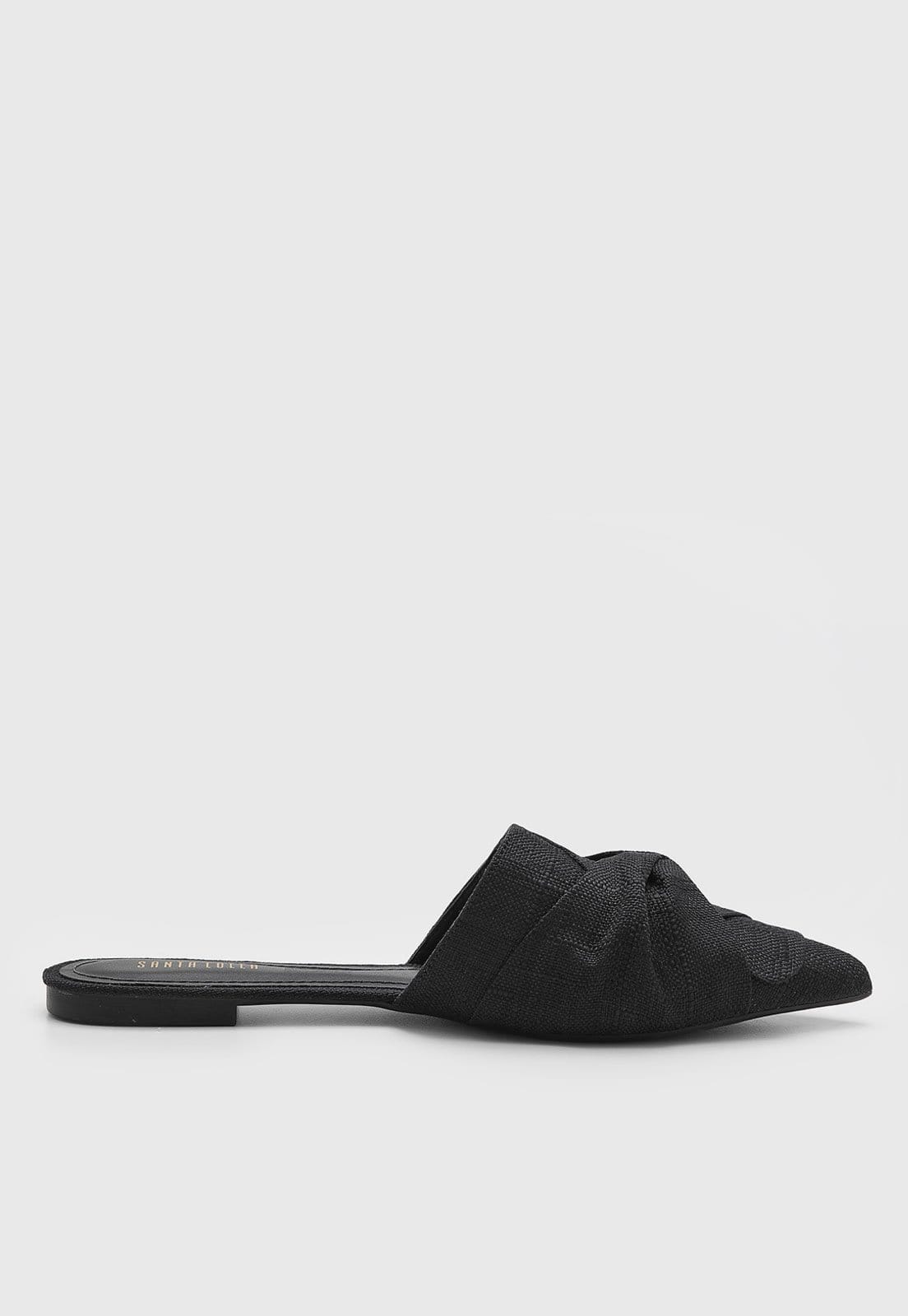 Vista 2 Sapatilha Feminina Santa Lolla Mule Ponta Fina Preta Santa Lolla preto