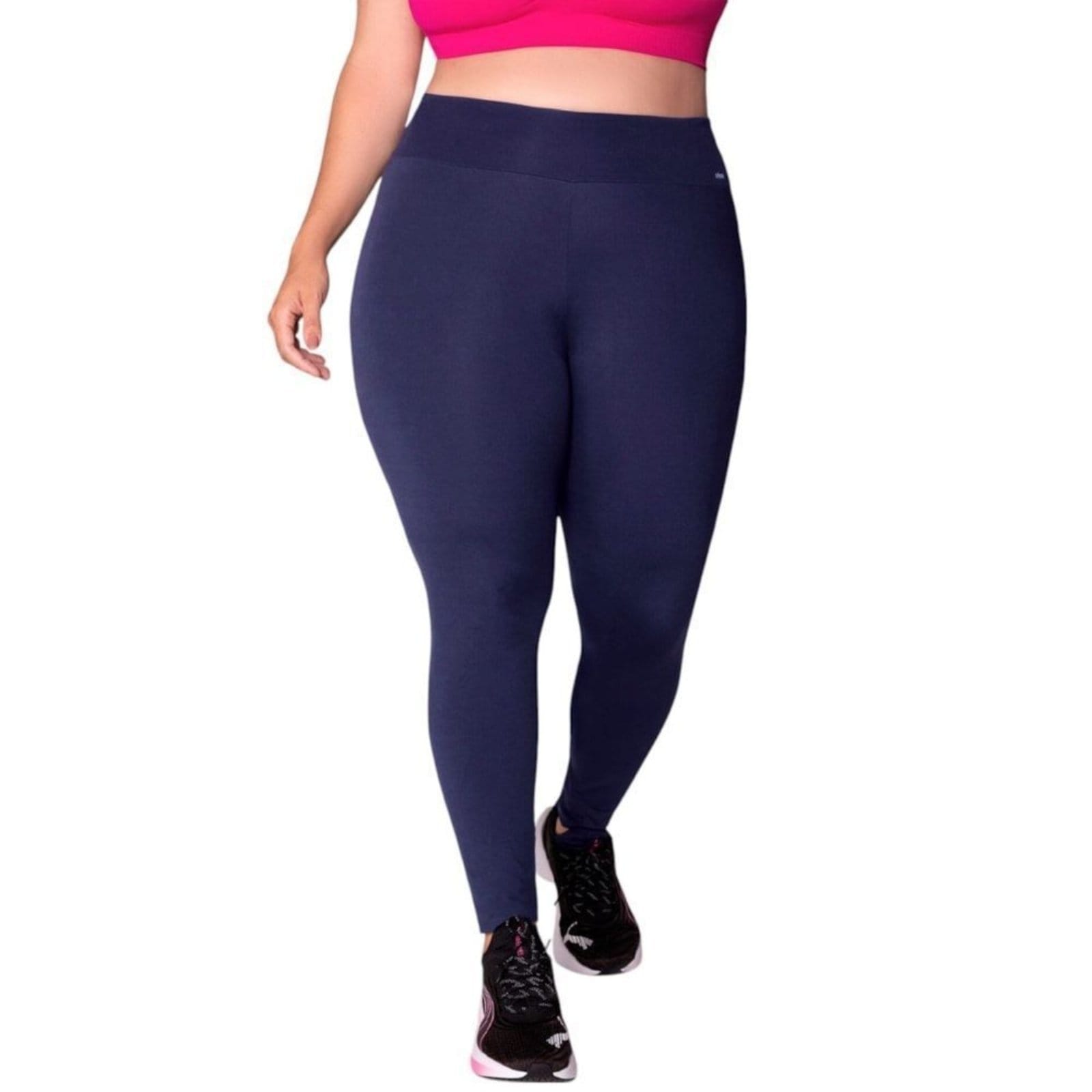 Vista principal Calça Legging Selene Básica Fitness Plus Size Feminina SELENE azul marinho