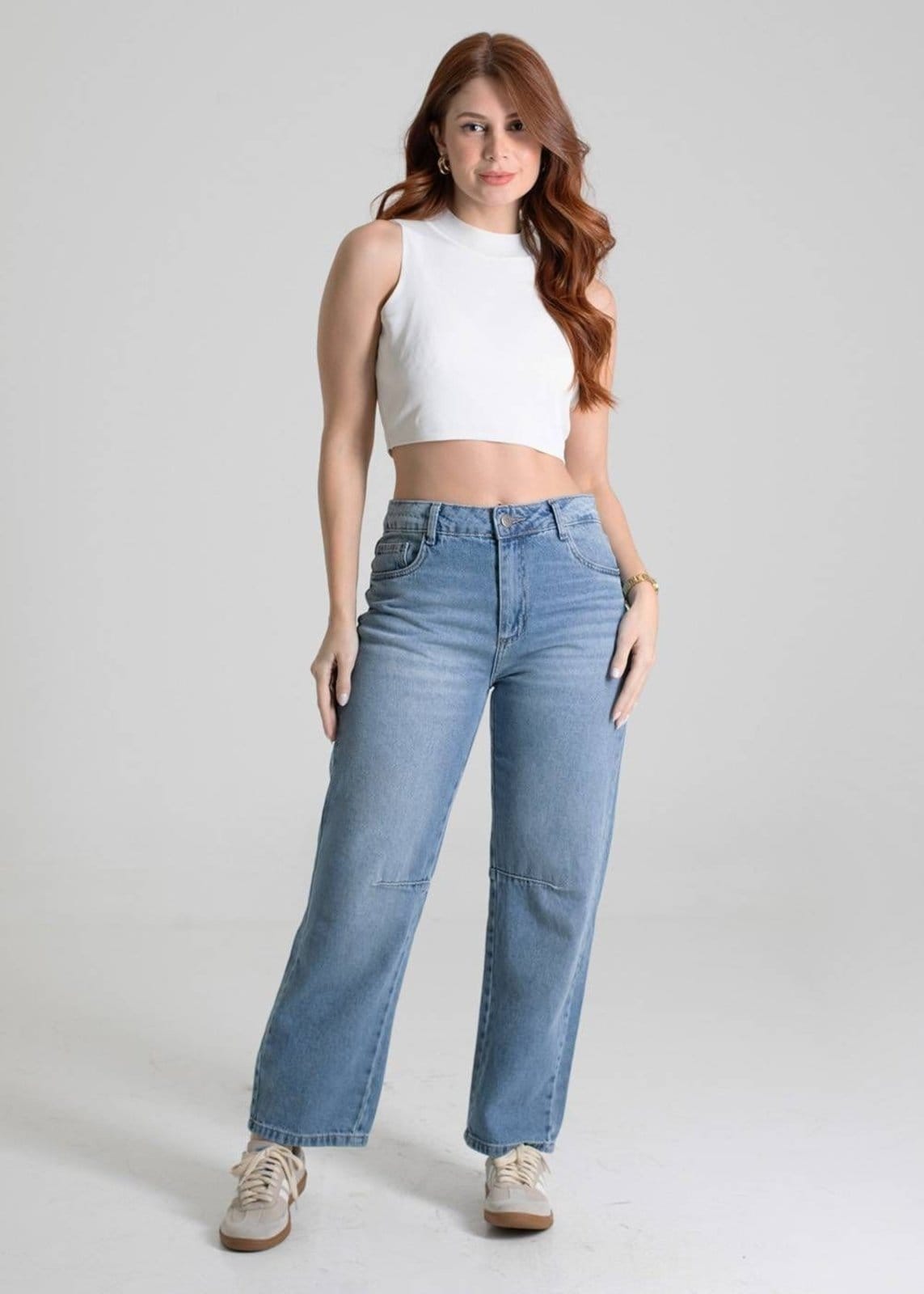 Vista 2 Calça Jeans Sawary Barrel - 279936 Sawary azul