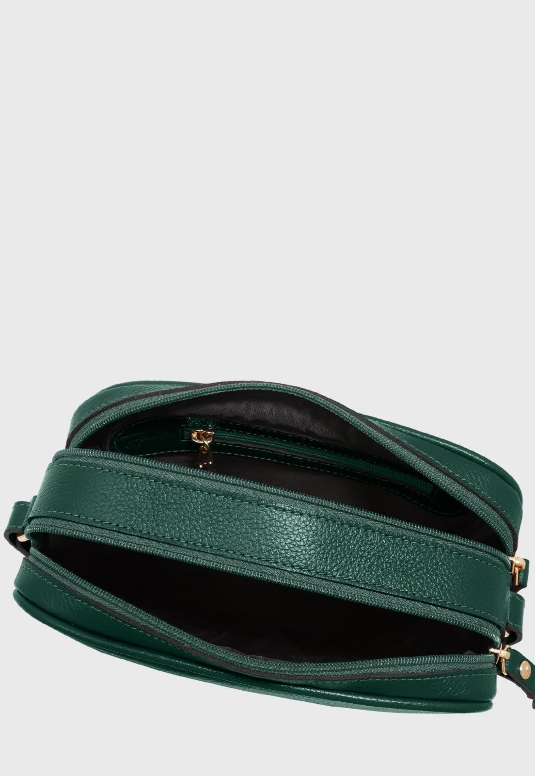 Vista 2 Bolsa Transversal de Couro Mariart Cajuína Amazônia Mariart verde