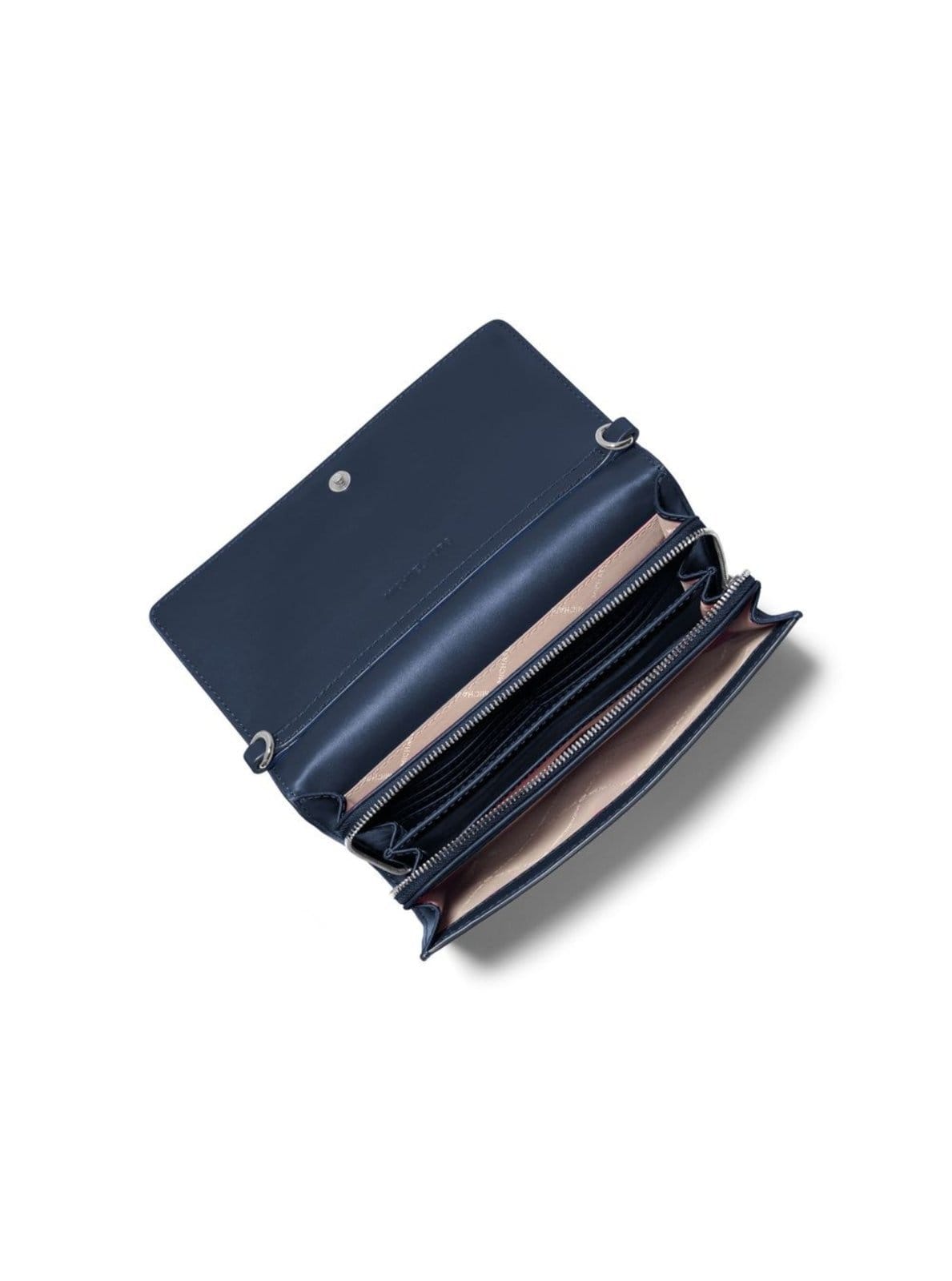 Vista 2 Bolsa Transversal Jet Set Grande De Couro 35F3sttc8l406 Michael Kors azul