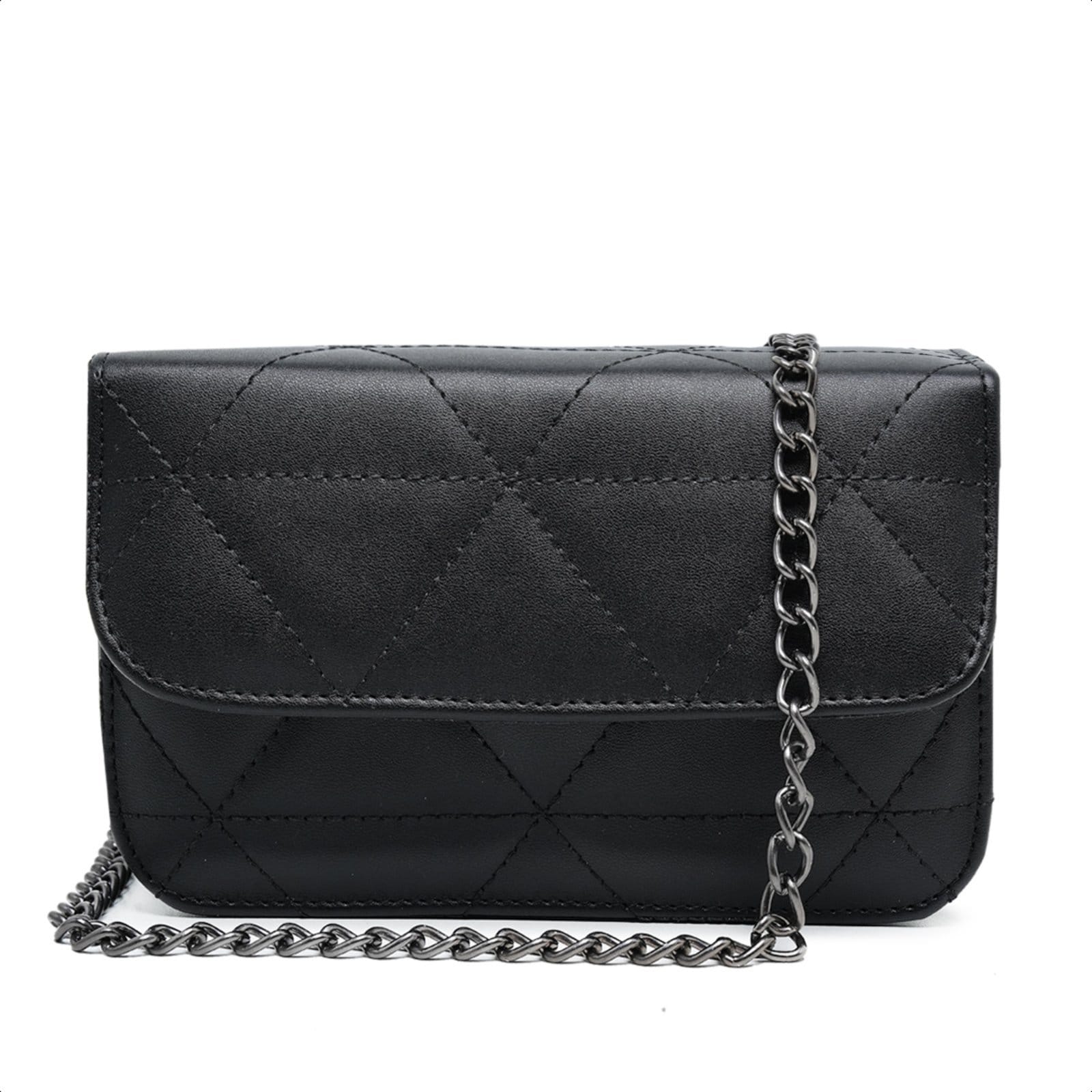 Bolsa Preta Pequena Feminina Quadrada Bordada Clutch Carteira De Mão Festa Alça Corrente De Ombro Elegante