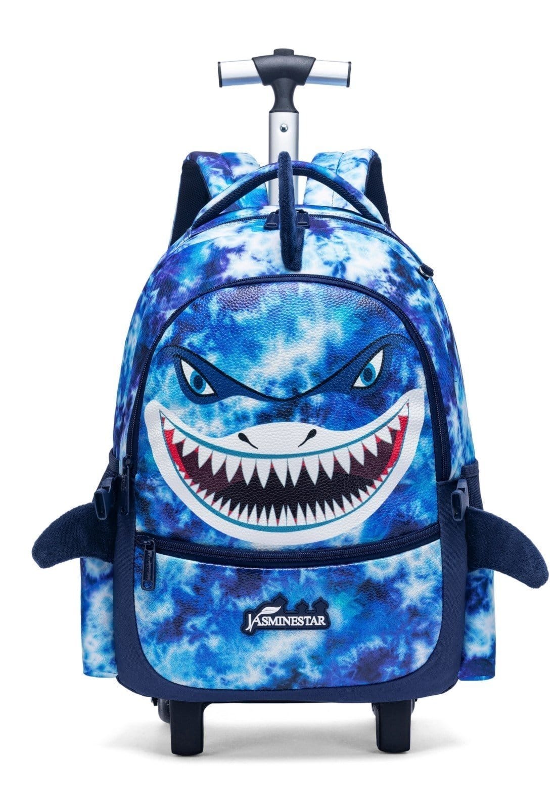 Vista 2 Infantil - Kit Mochila de Rodinha Escolar Estojo Lancheira Térmica Tubarão Shark Swissport azul