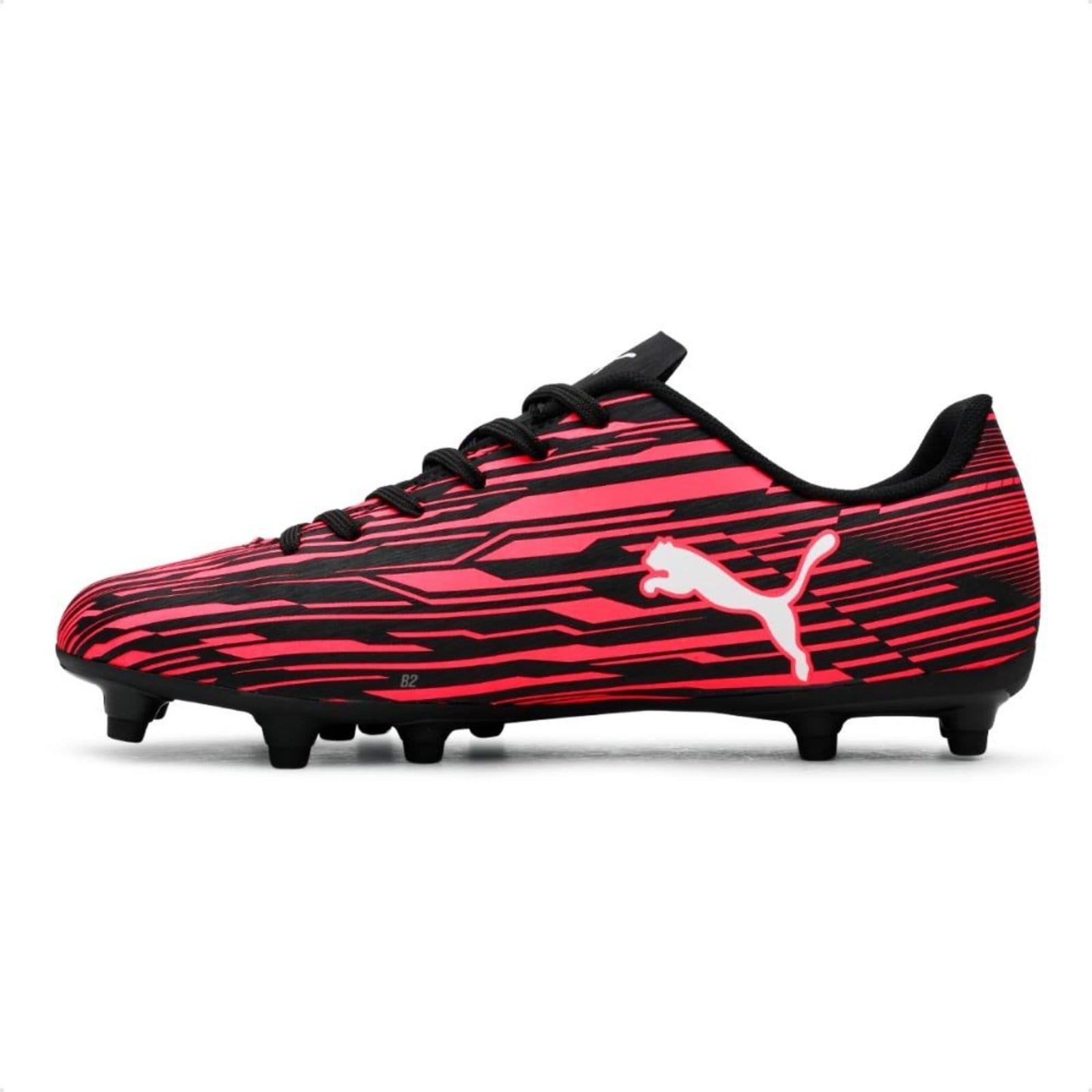 Vista 2 Chuteira Campo Puma Rapido III FG/AG Masculina Puma vermelho