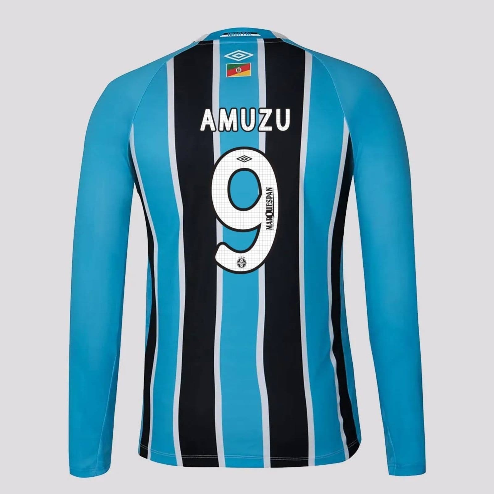 Camisa Umbro Grêmio I 2025 Manga Longa 9 Amuzu