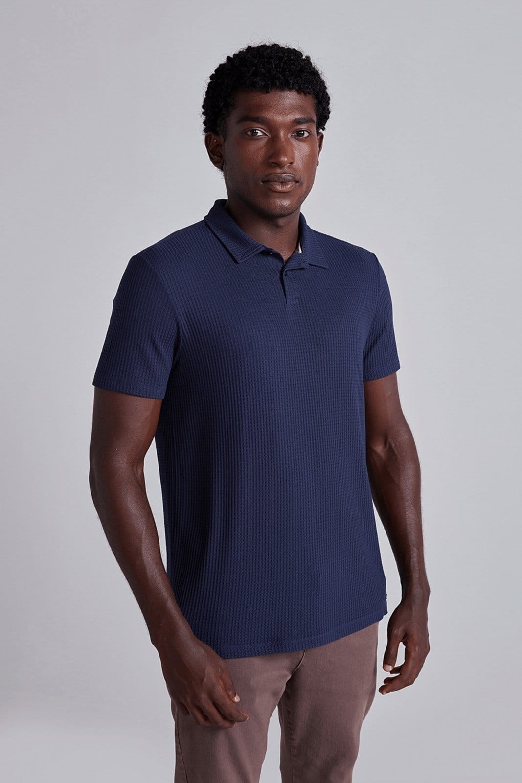 HIGHSTIL Camisa Polo Texturizada Slim Fit