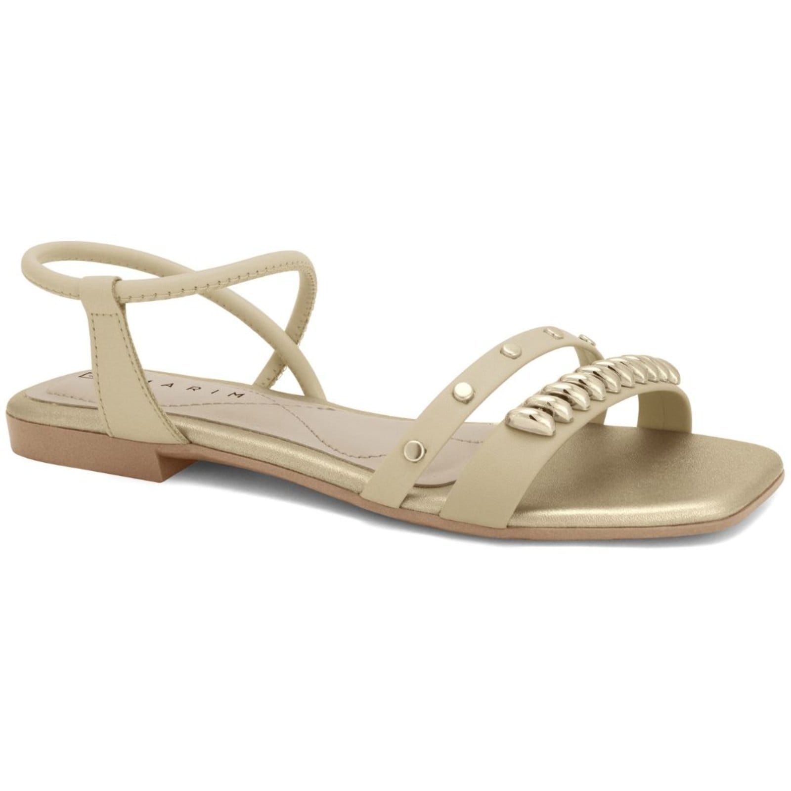 Vista principal Sandália Rasteira Feminina Elástico Ramarim 2525103-1 RAMARIM bege