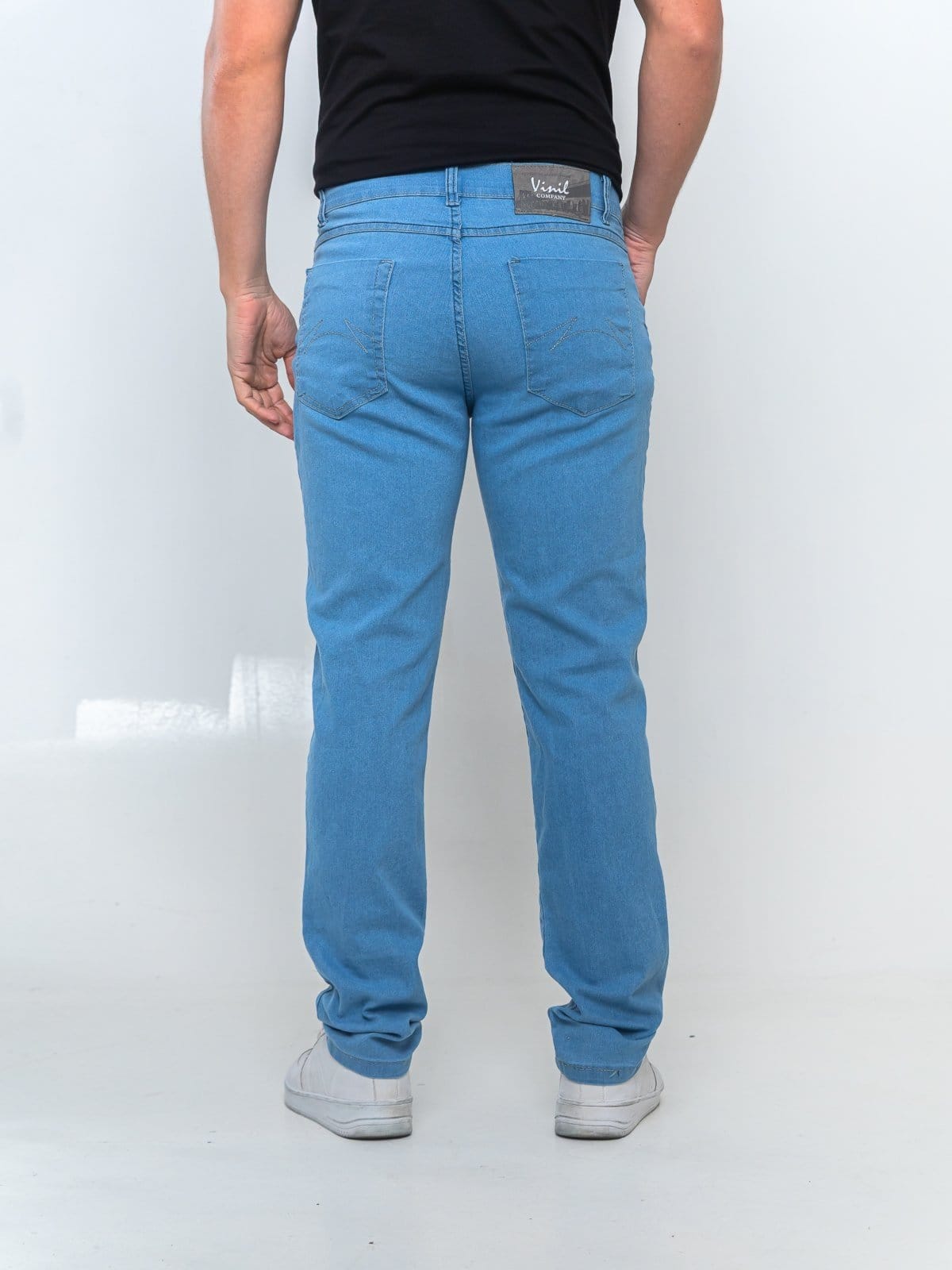 Vista 2 Calça Masculina Basica 5 ESTILOS Confortavel Com Elastano 5 ESTILOS azul/jeans