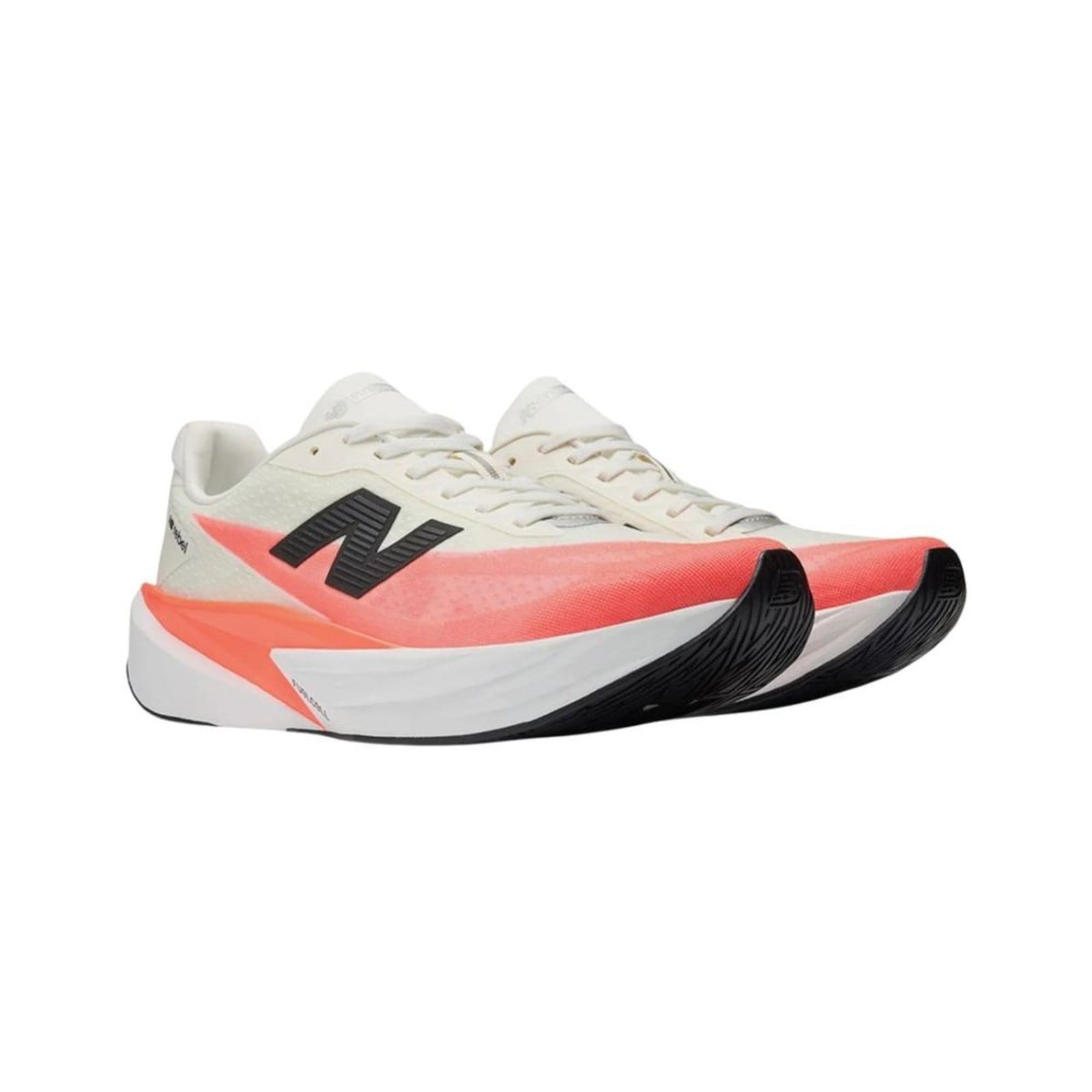 Vista 2 Tênis Running Masculino New Balance Fuelcell Rebel V5 Branco E New Balance laranja