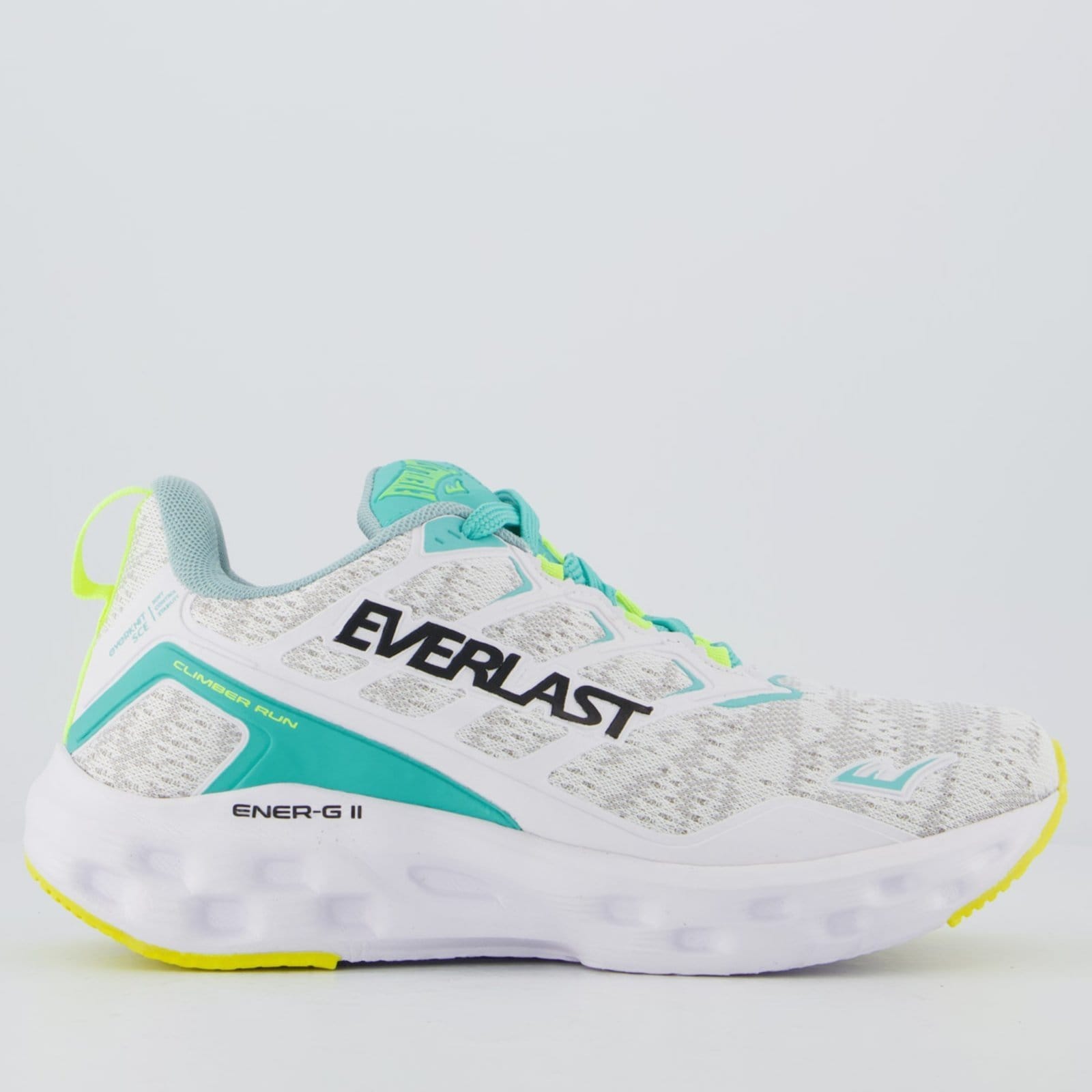 Vista principal Tênis Everlast Climber Run Feminino Branco e Verde Everlast branco verde