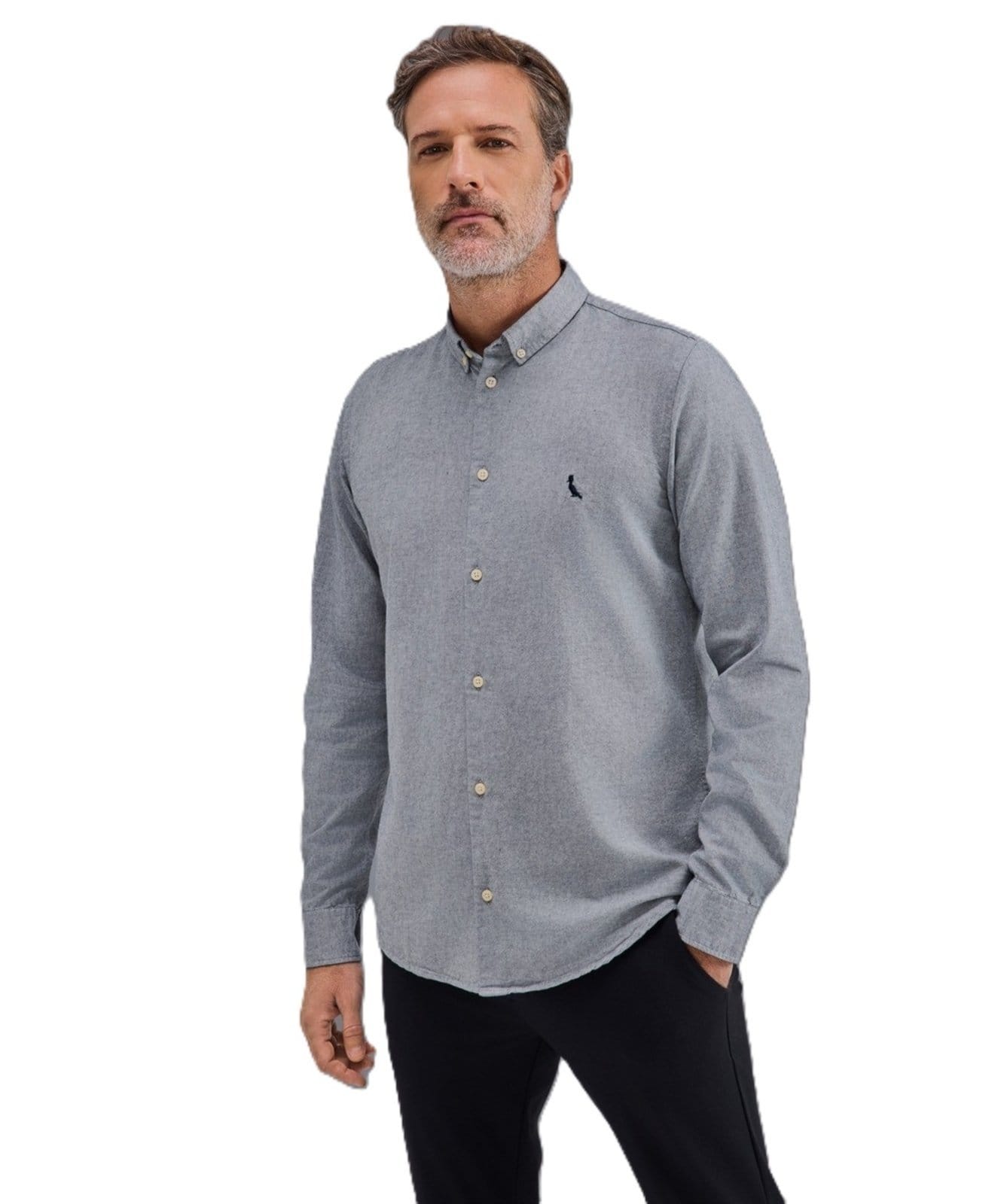 Vista 2 Kit 2 Camisas Manga Longa Oxford Color Reserva rosa