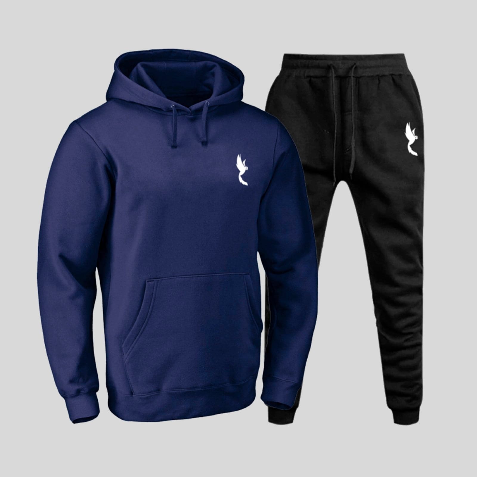 Conjunto Moletom Masculino Flanelado Polo Blu com Bolso e Capuz Azul Marinho do P ao G1