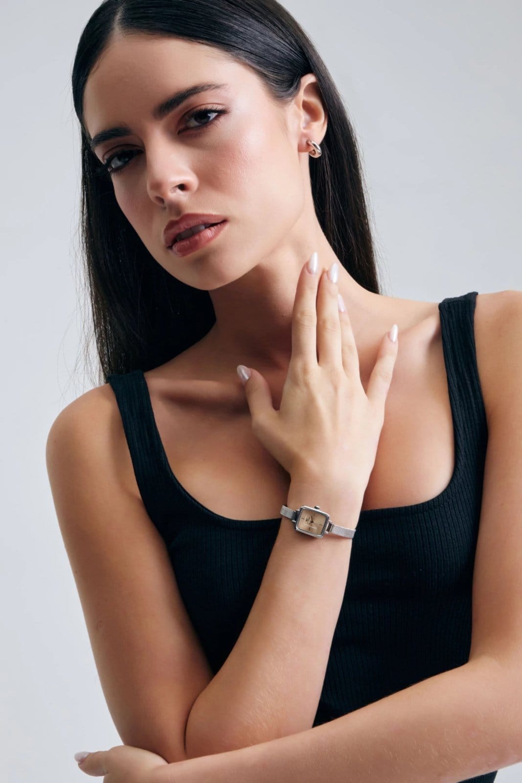 Vista 2 Relógio Feminino Saint Germain Quadrado Prata Square Mini Harlem Full Silver Saint Germain Brand prata silver