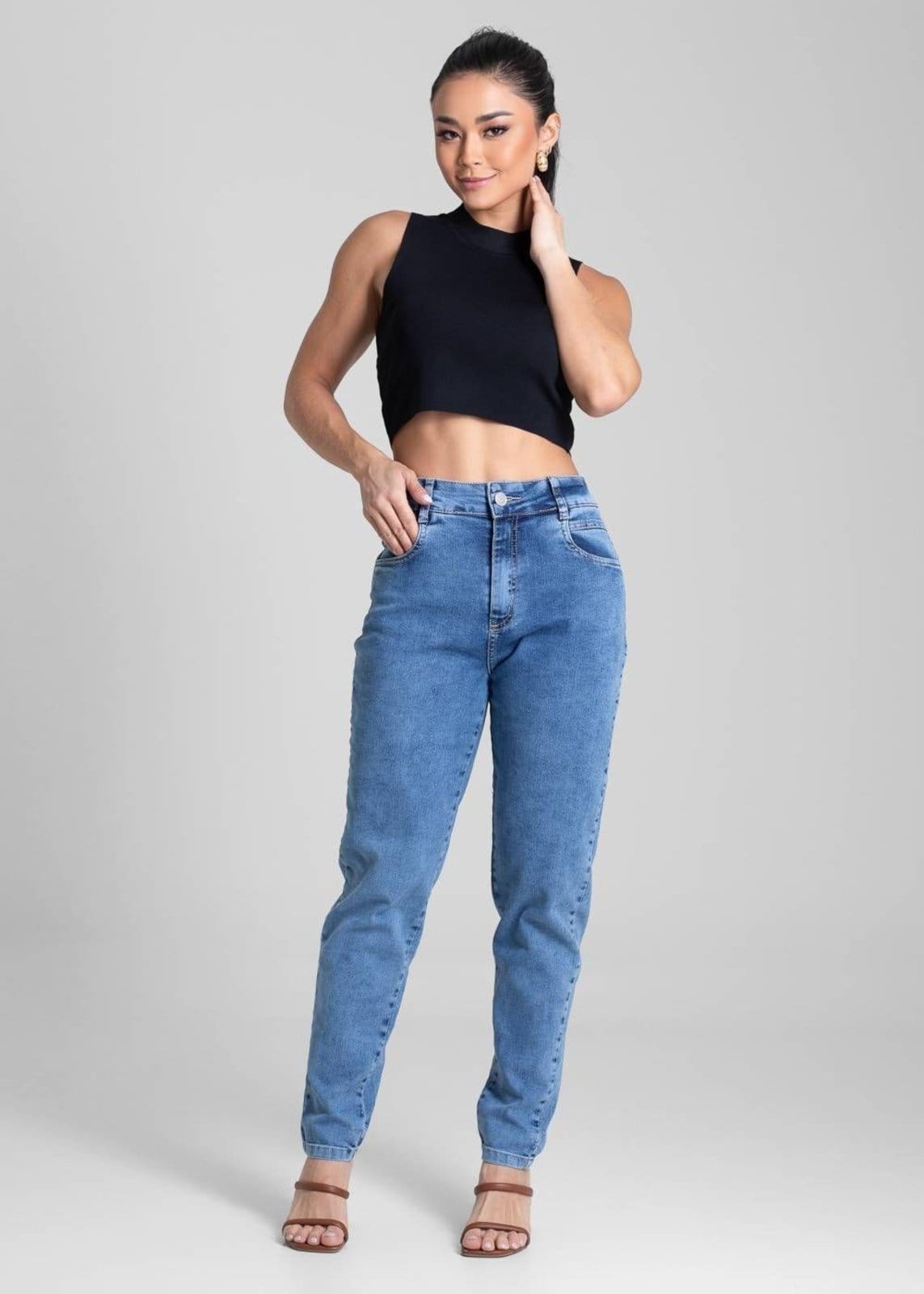 Vista 2 Calça Jeans Sawary Mom - 281862 Sawary azul