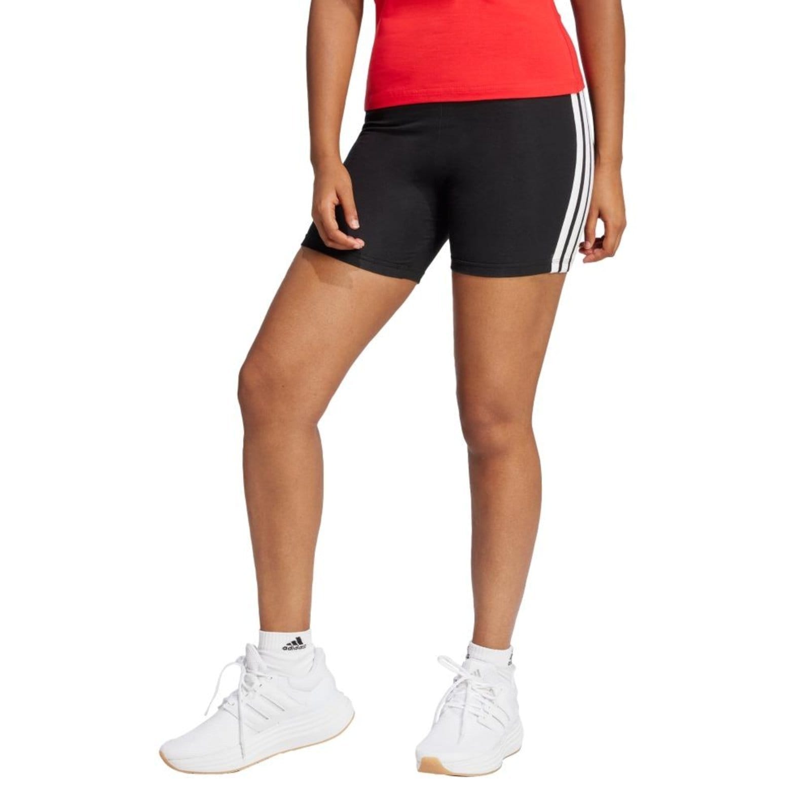 Shorts Biker Cós Alto Essentials Três Listras adidas Sportswear