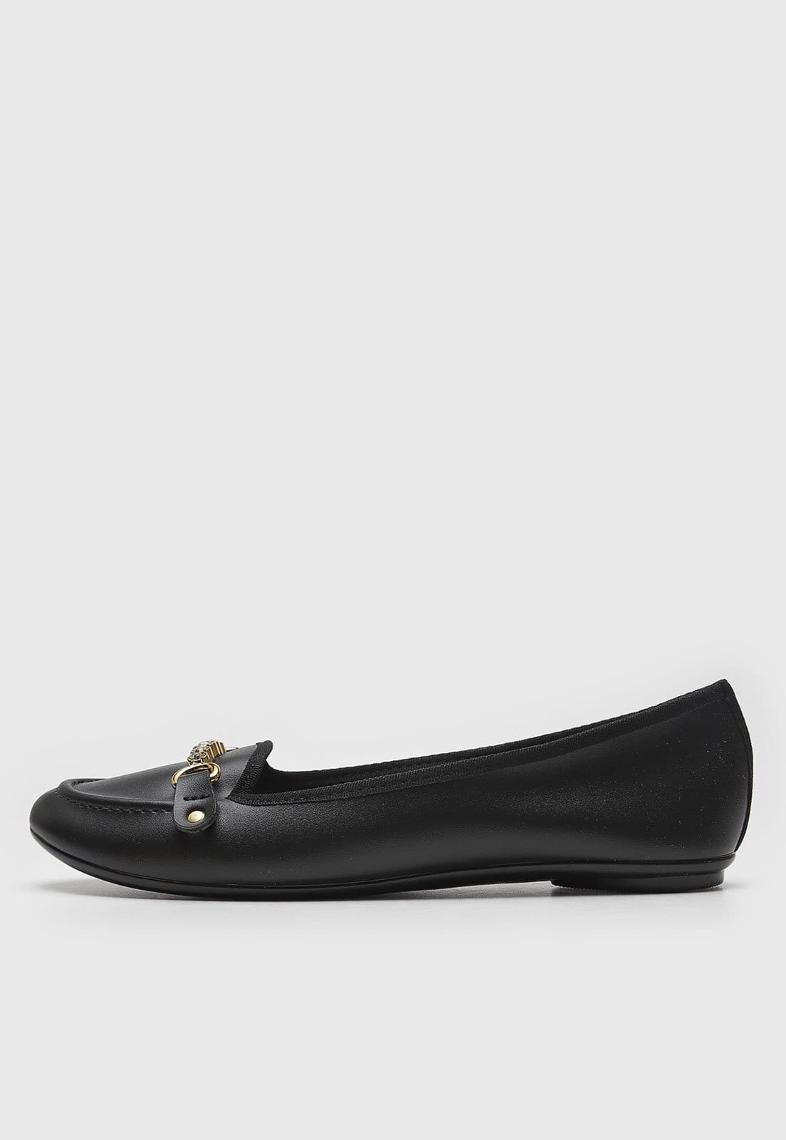 Sapatilha Moleca Aplicação Metalizada Preta