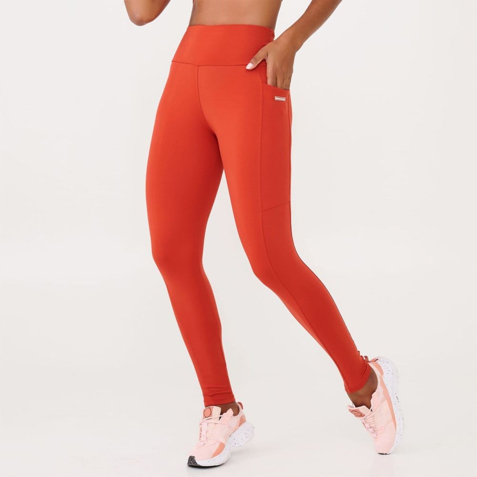 Vista principal Legging Essential Terracota Van Gogh Poliamida Com Bolso Donna Carioca caramelo