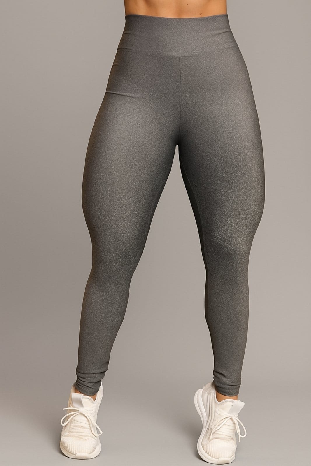 Vista 2 Calça Leggings Academia D Bell Fitness Cós Alto D BELL OUTLET FASHION cinza