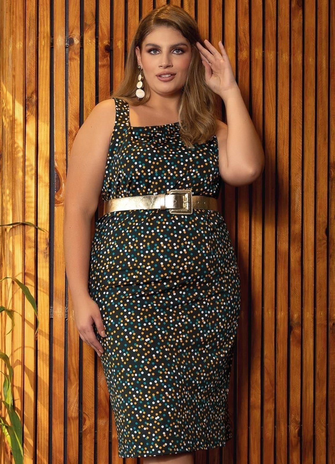 Vestido Em Poliflex Poá Colorido