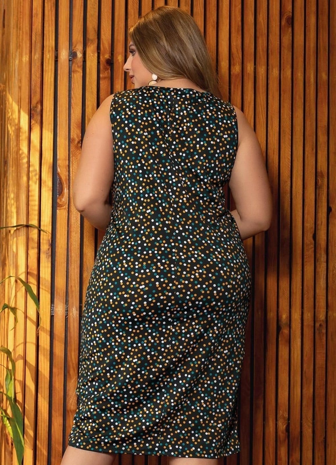 Vista 2 Vestido Em Poliflex Poá Colorido Marguerite preto