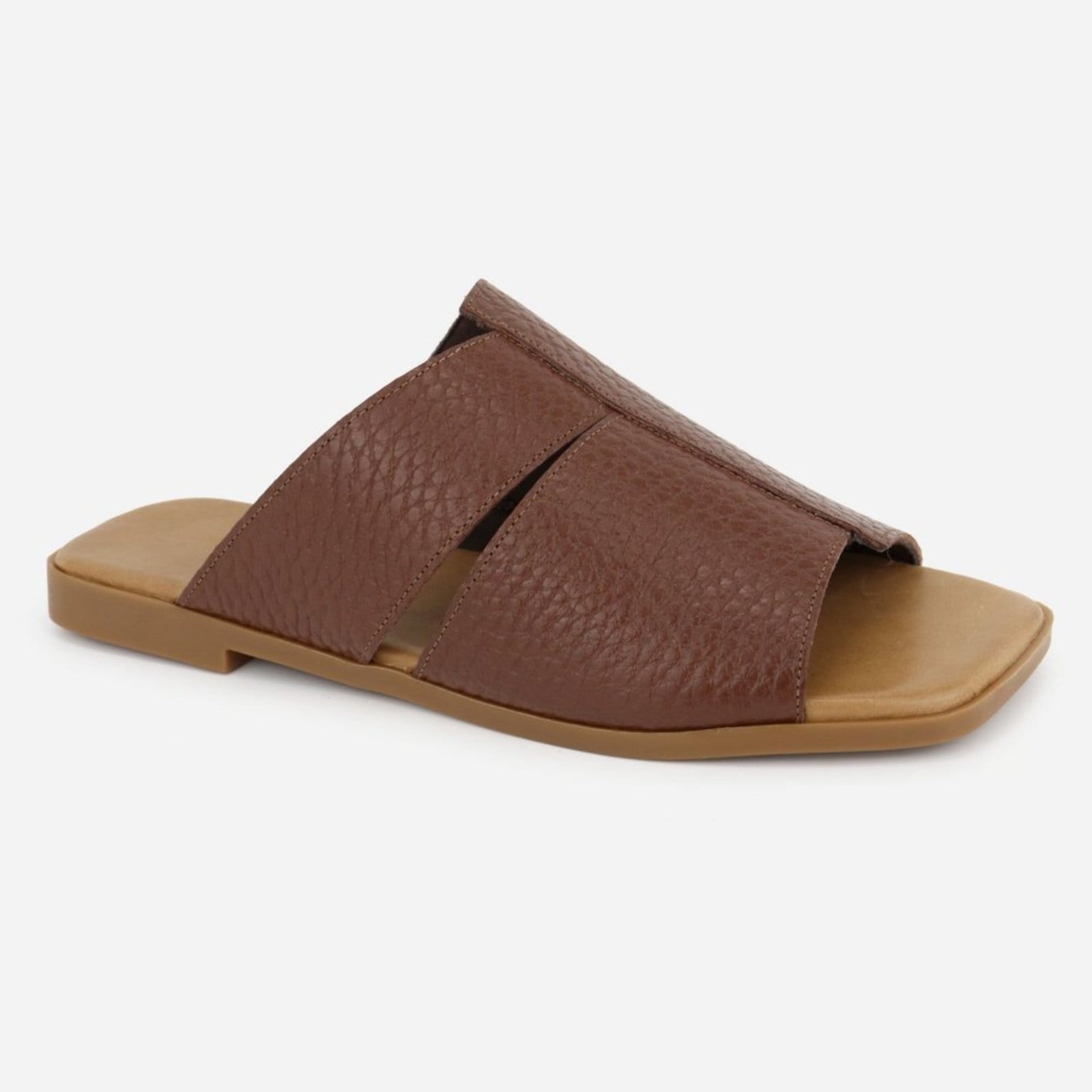 Rasteira Couro Maria Paula Calce Fácil Tiras Largas