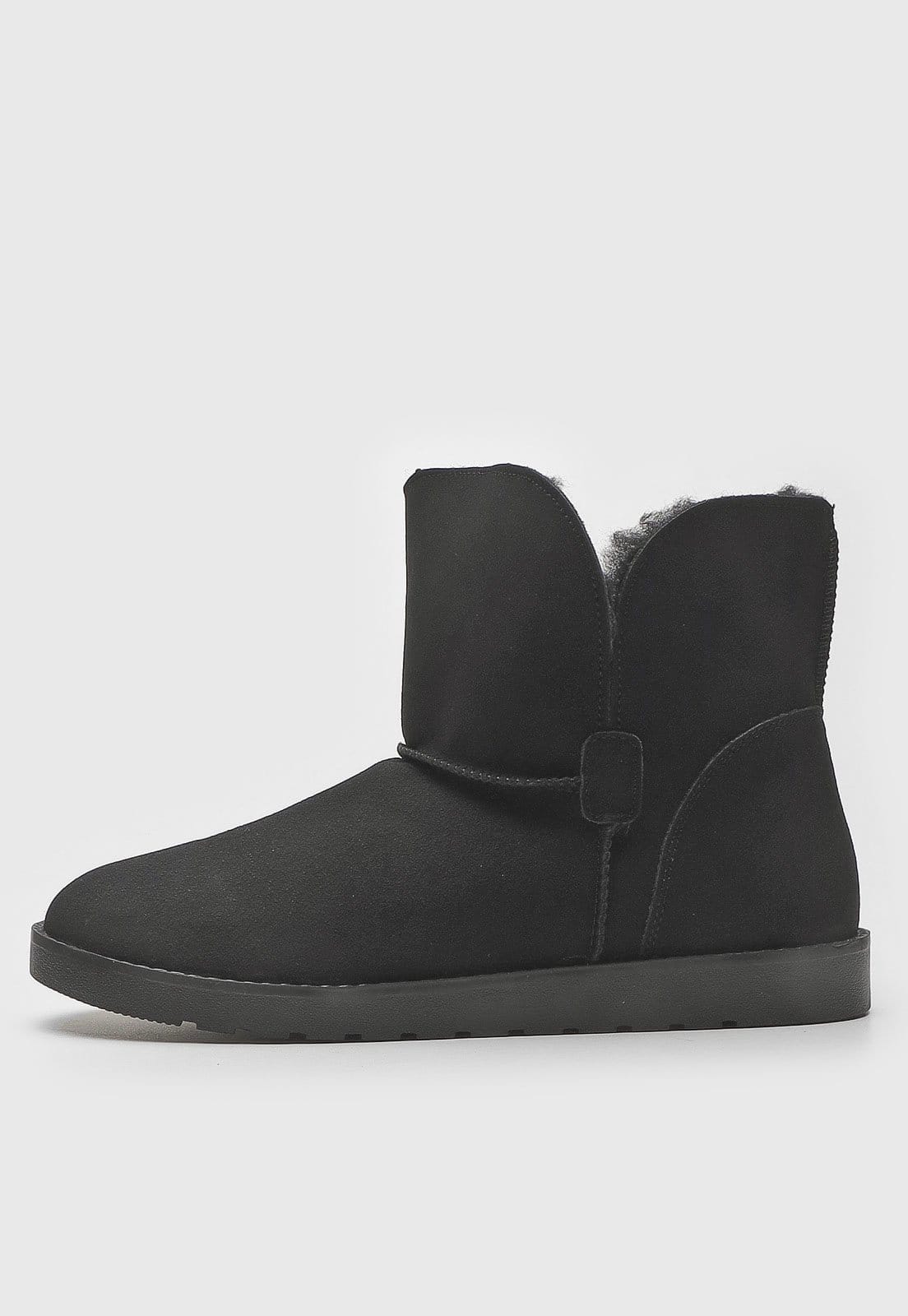 Vista principal Bota Mooncity Pelos Preta Mooncity preto