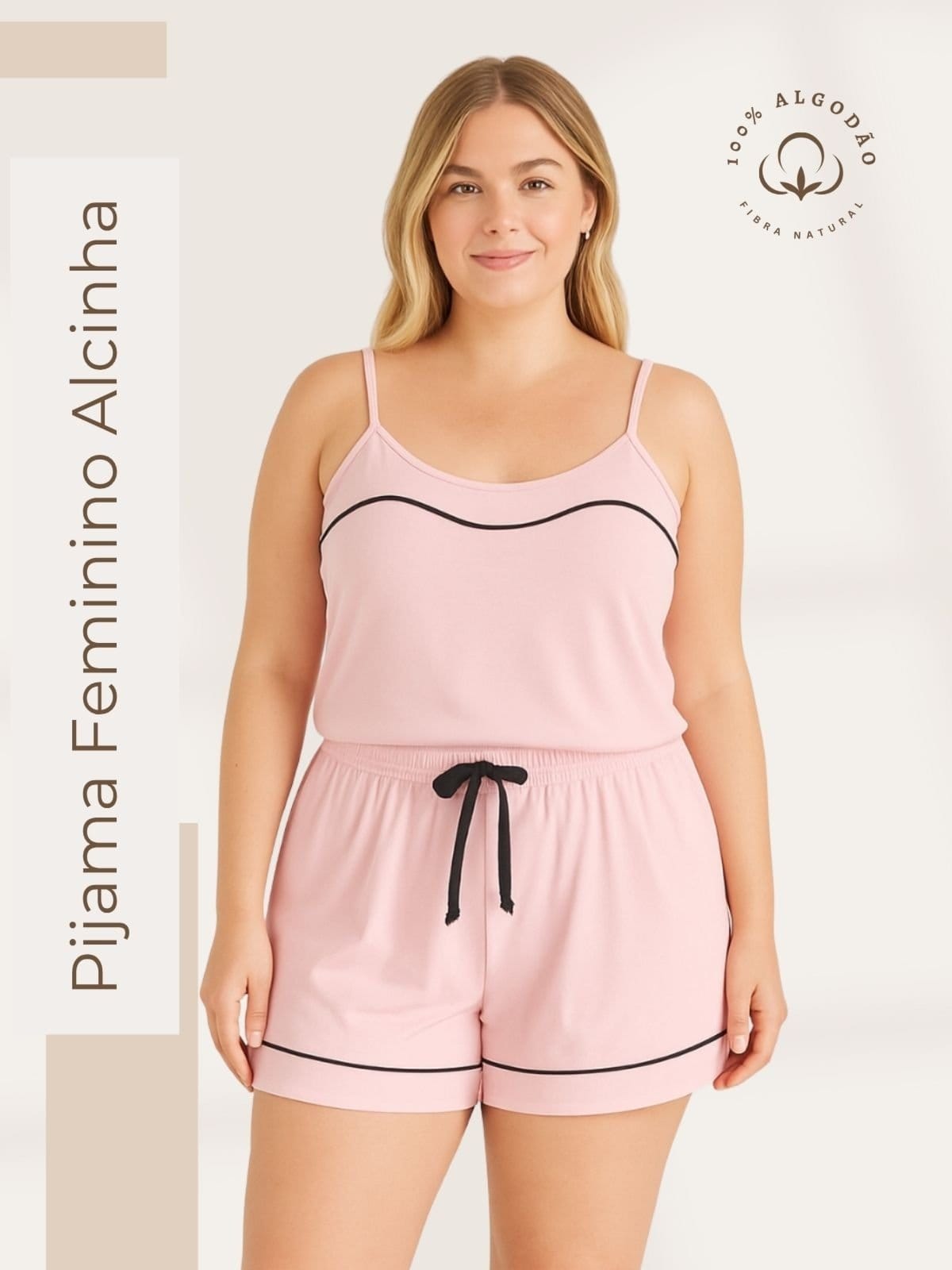 Pijama Algodão Piante Feminino Verão Alcinha Sara Claro