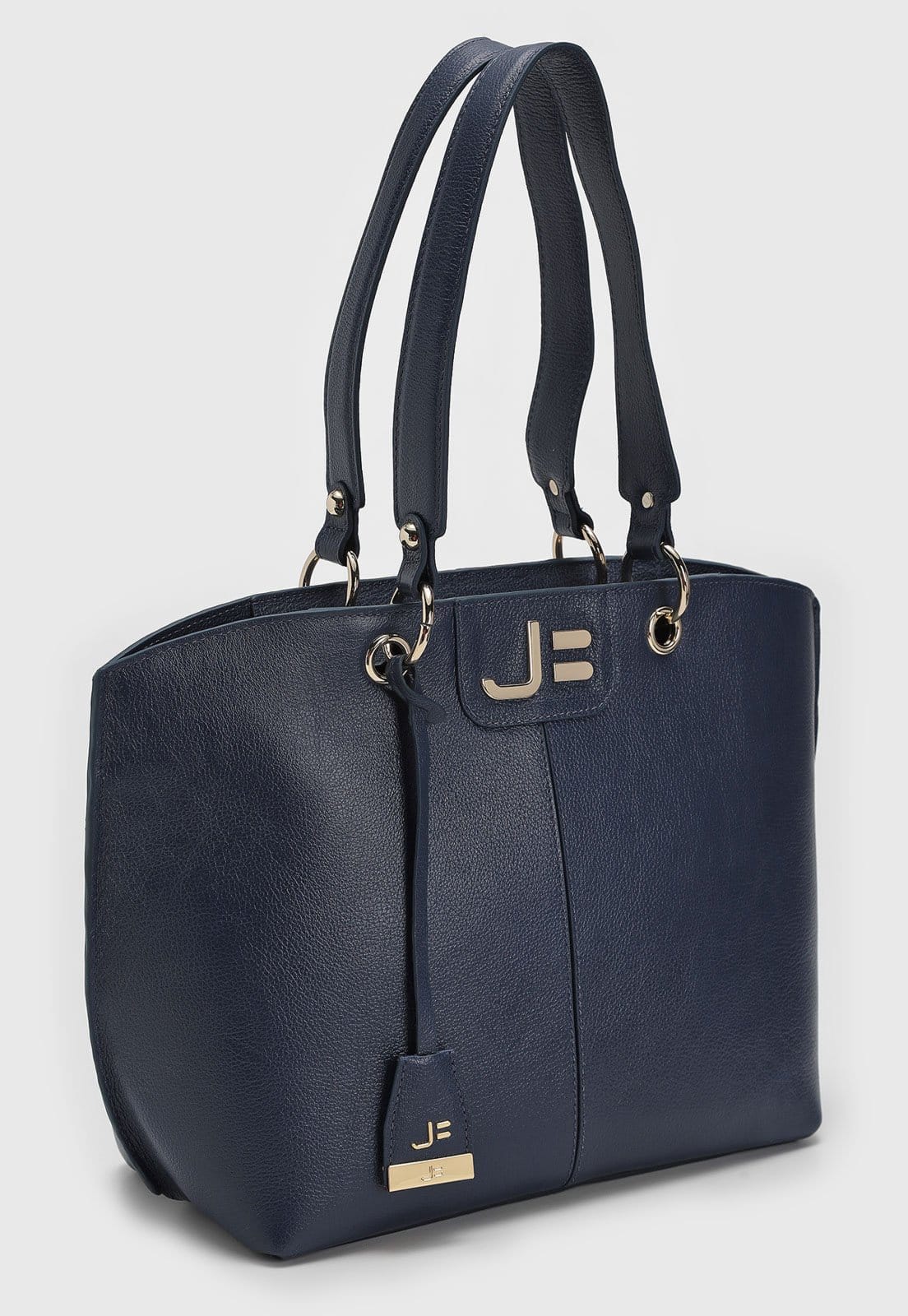 Vista 2 Bolsa Tiracolo Feminina Jorge Bischoff Logo Metalizado Marinho Jorge Bischoff azul