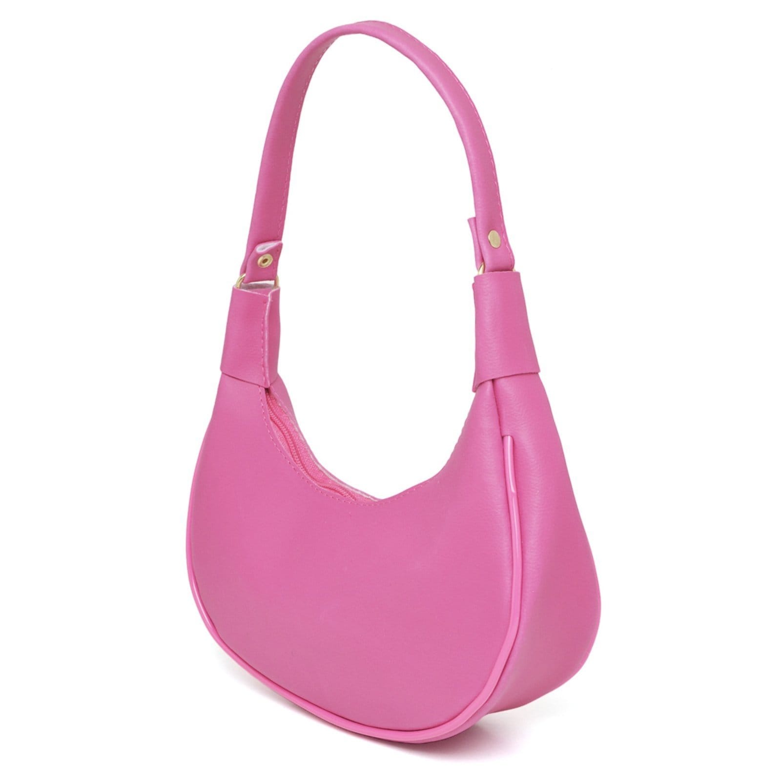 Vista 2 Bolsa Feminina Meia Lua Anna Andrade Bolsa De Ombro Casual Lisa Tiracolo Moda Festa Anna Andrade rosa