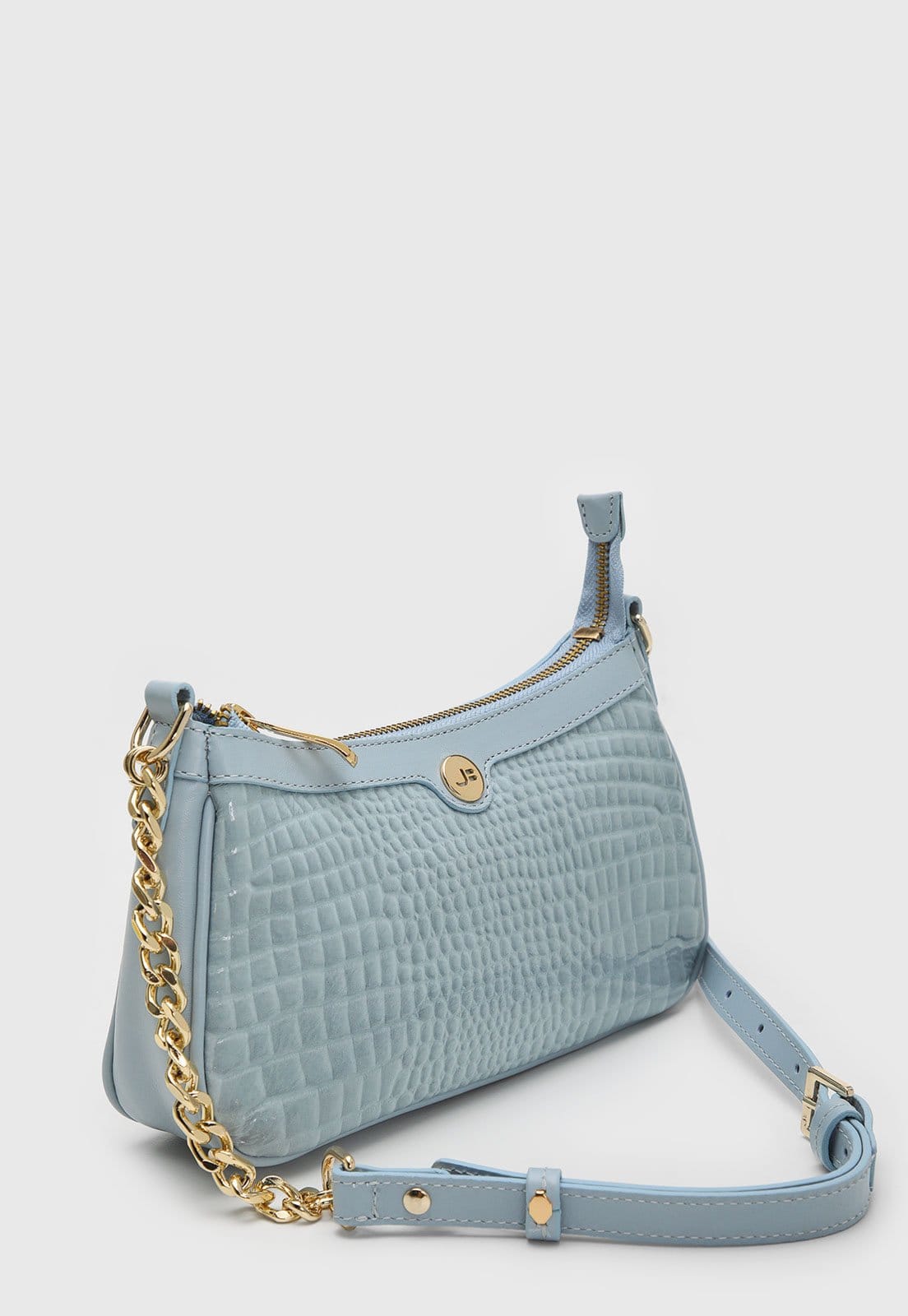 Vista 2 Bolsa Feminina Jorge Bischoff Croco Claro Jorge Bischoff azul