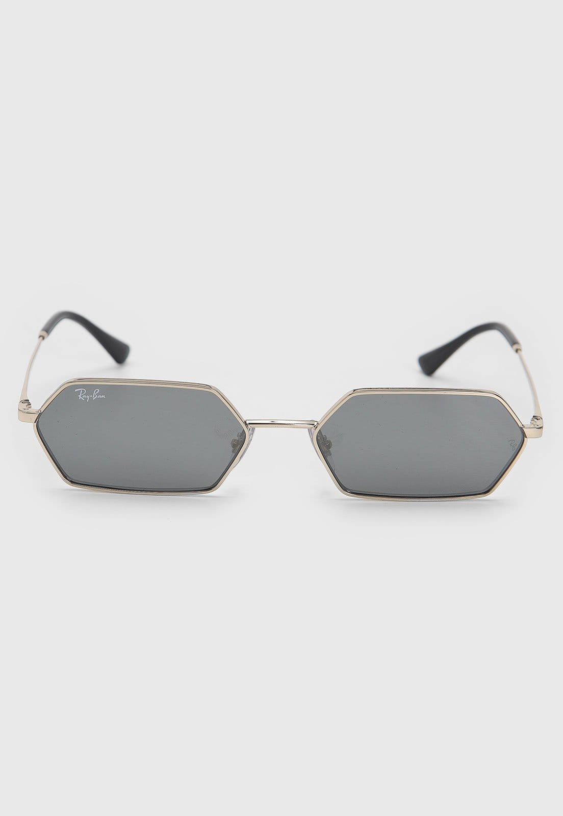 Vista 2 Óculos De Sol Ray-Ban Haste De Metal Lente Preta Ray-Ban dourado